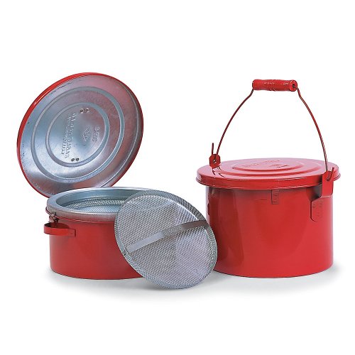 Eagle B-602 Metal Safety Bench Cans - 4.25 Inch Height, 2 Quart Capacity - Durable Workshop & Garage Storage for Oil, Paint & Chemicals