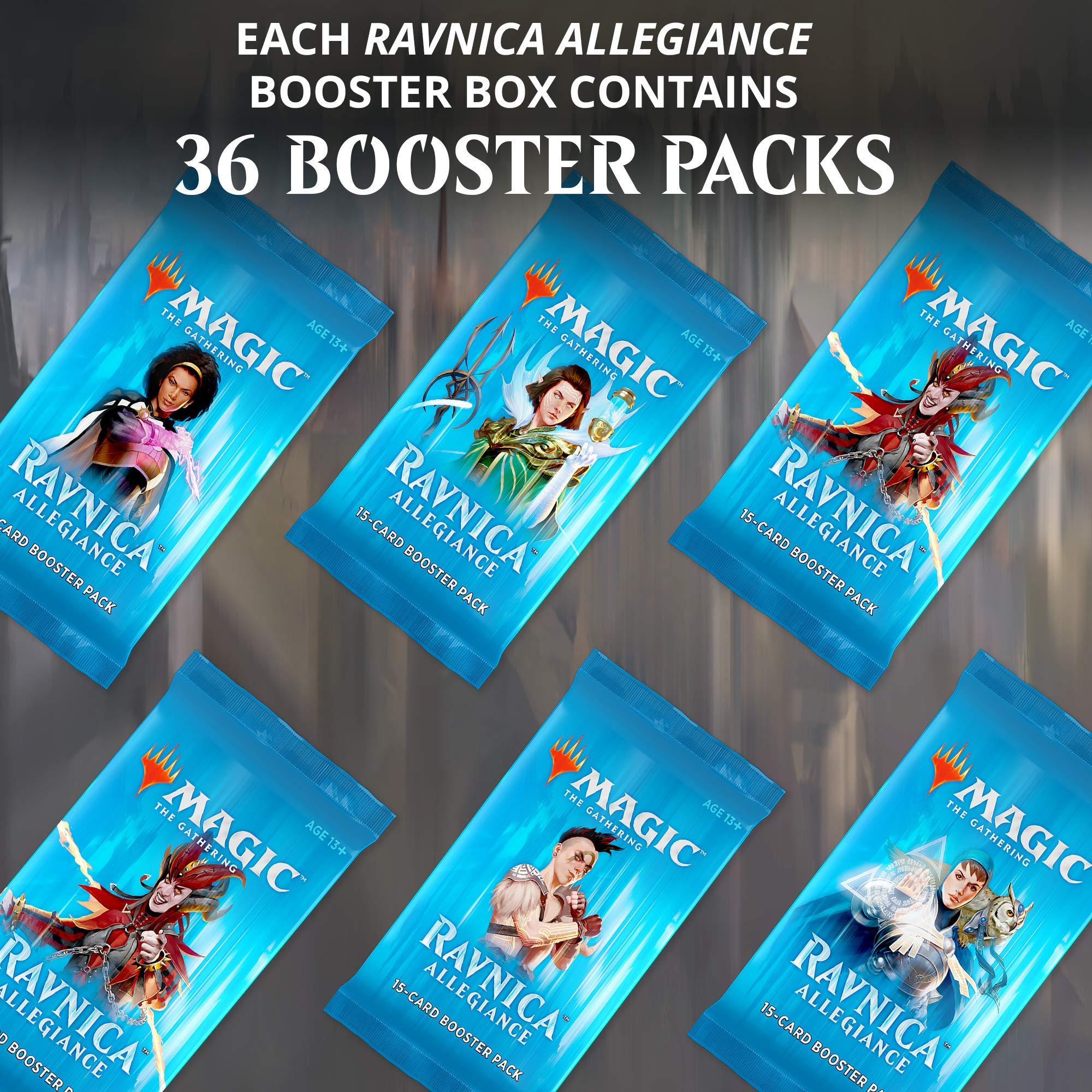 Magic: The Gathering Ravnica Allegiance Booster Box - 36 Packs (540 Cards) | MTG Trading Card Game Expansion | Perfect for Draft Tournaments & Collector's Storage