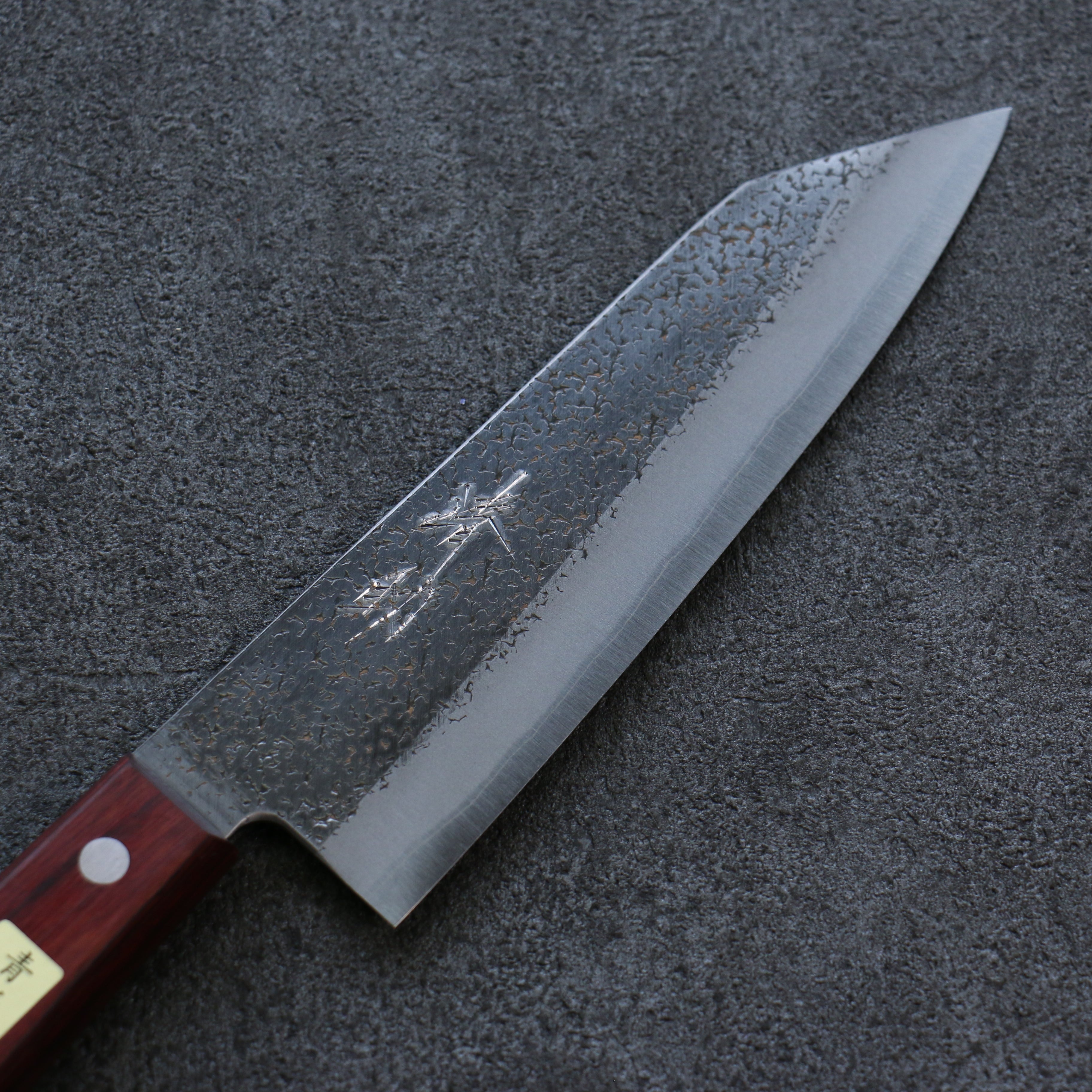 Premium Seisuke Blue Super Hammered Bunka Knife 165mm - Japanese Chef Knife with Red Pakkawood Handle - Perfect for Slicing, Dicing & Precision Cutting in Professional & Home Kitchens