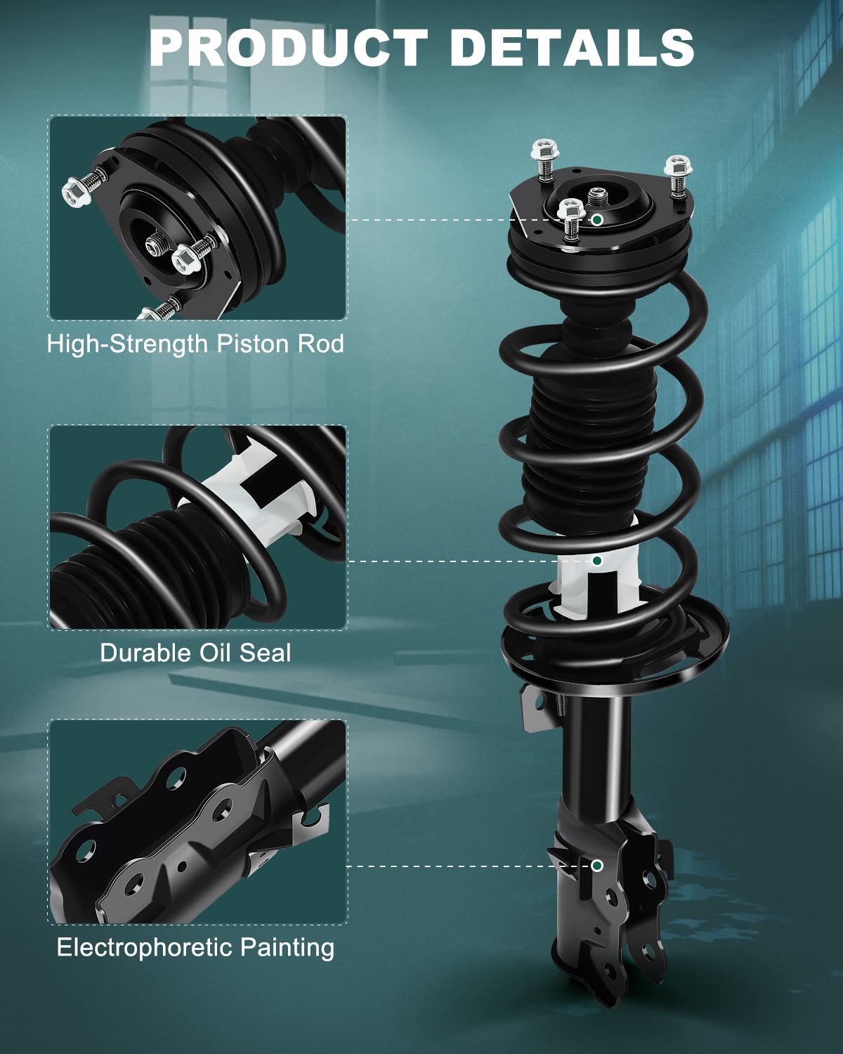 AUTOMUTO Front Strut Spring Assembly & Shock Absorber - Compatible with 2010-2013 Ford Fiesta - Perfect for Smooth Ride & Enhanced Suspension Performance