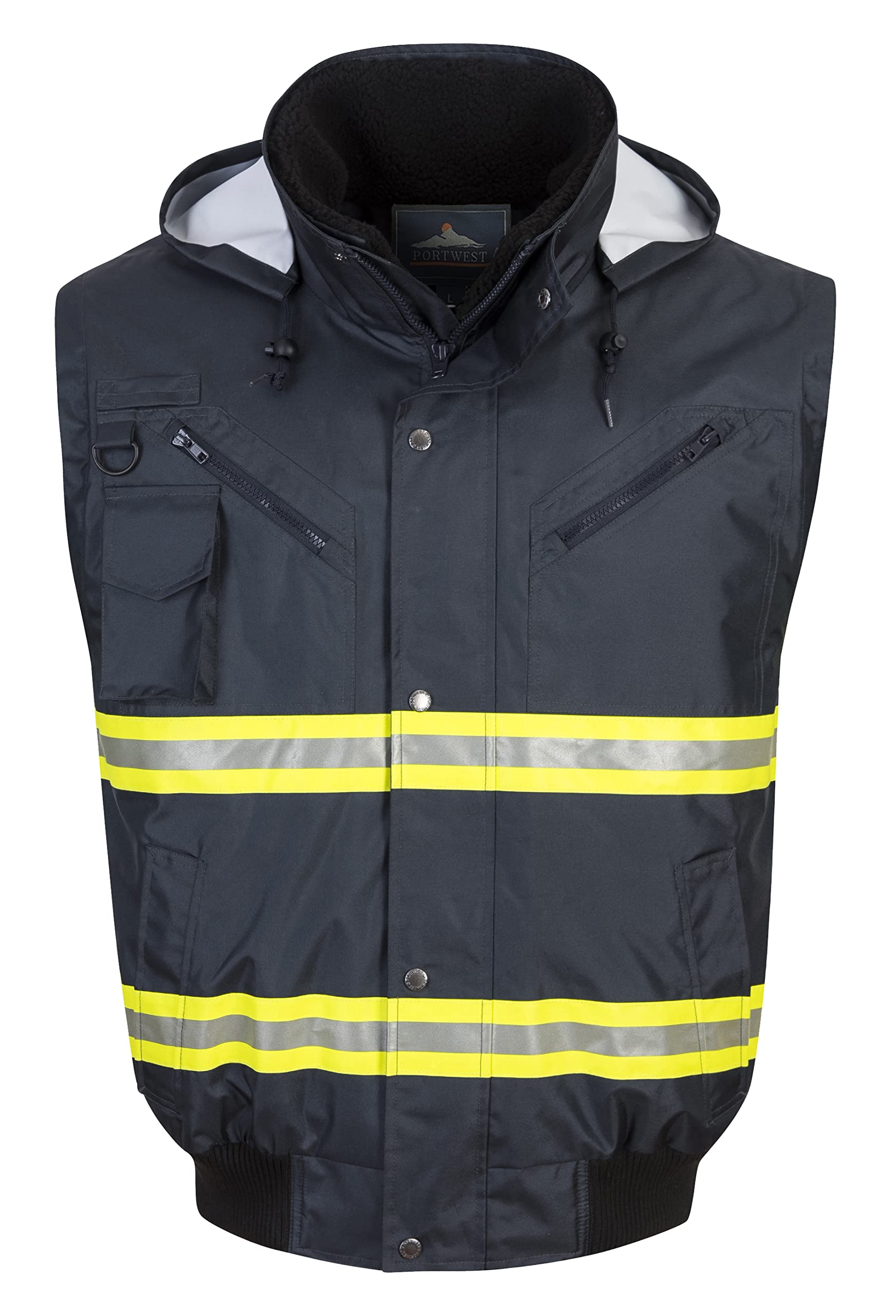Portwest Men's F126 Work Jacket - Durable & Water-Resistant for Outdoor Work & Construction | Heavy Duty Safety Wear for Laborers & Builders
