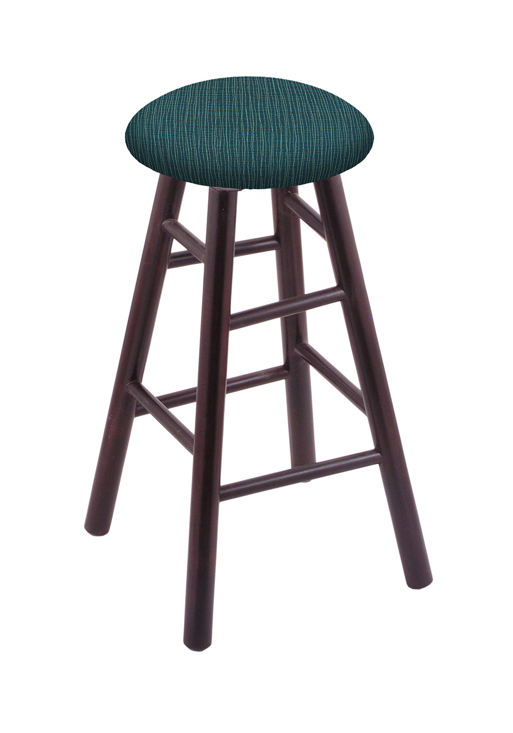 Dark Cherry Maple Counter Stool with Graph Tidal Seat - Bar Stool for Kitchen Island, Breakfast Nook & Home Bar - Rustic Wooden Stools for Dining & Decor