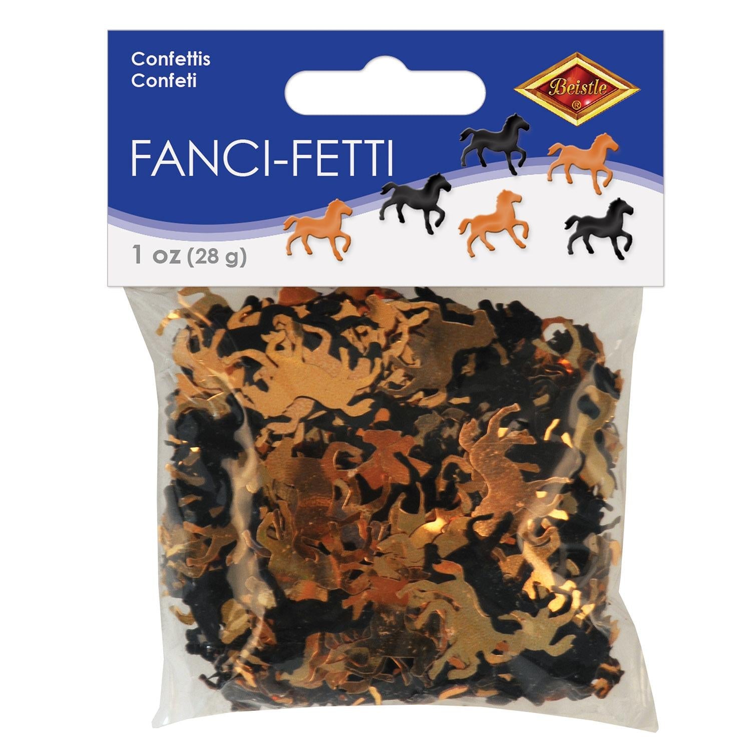 12 Pack Black/Copper Confetti Horses Decorations - 1 Oz per Pack - Perfect for Birthday Parties, Weddings & Festive Celebrations