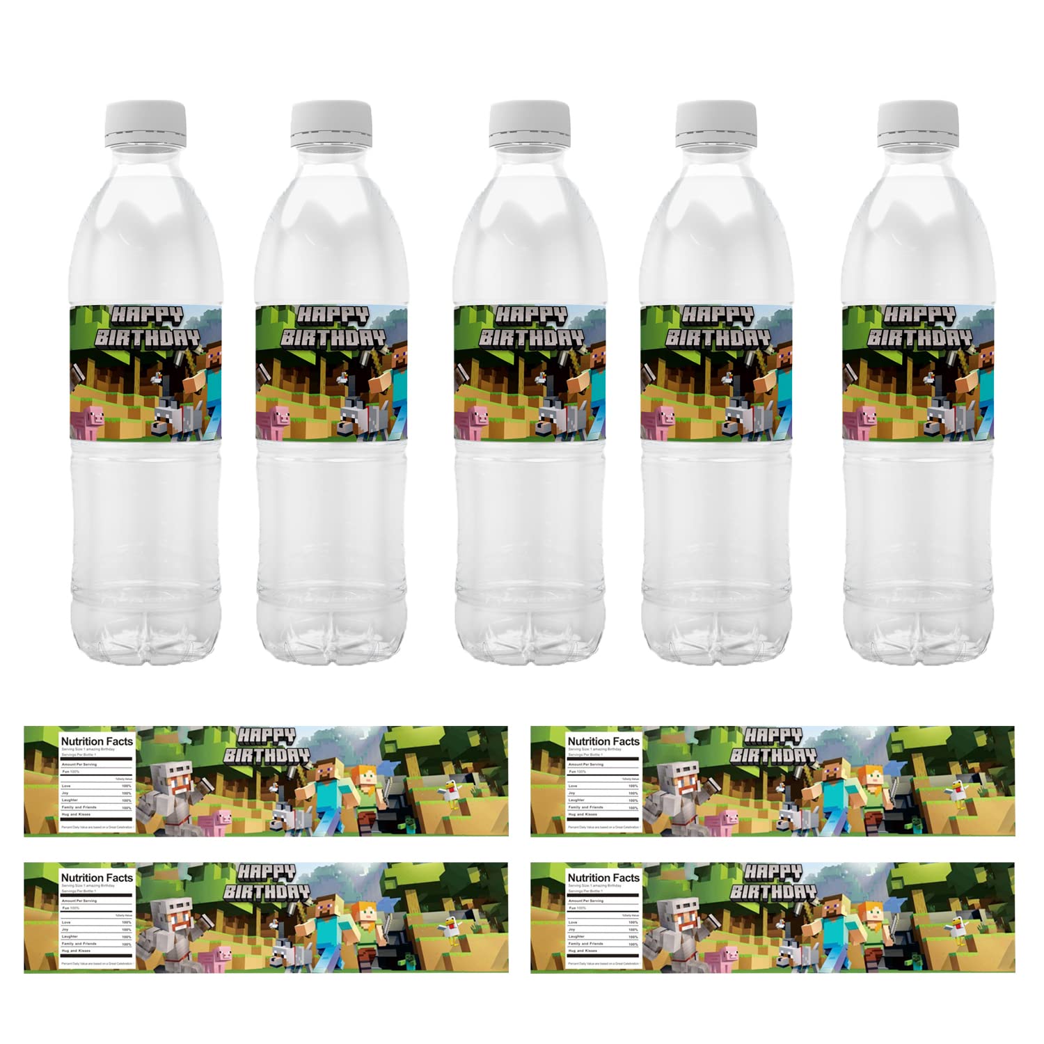 24Pcs WDSJ Themed Birthday Party Water Bottle Labels - Personalized Drink Stickers for Birthday Decorations, Friends Party Supplies - Perfect for Baby Showers, Kids Parties & Special Events