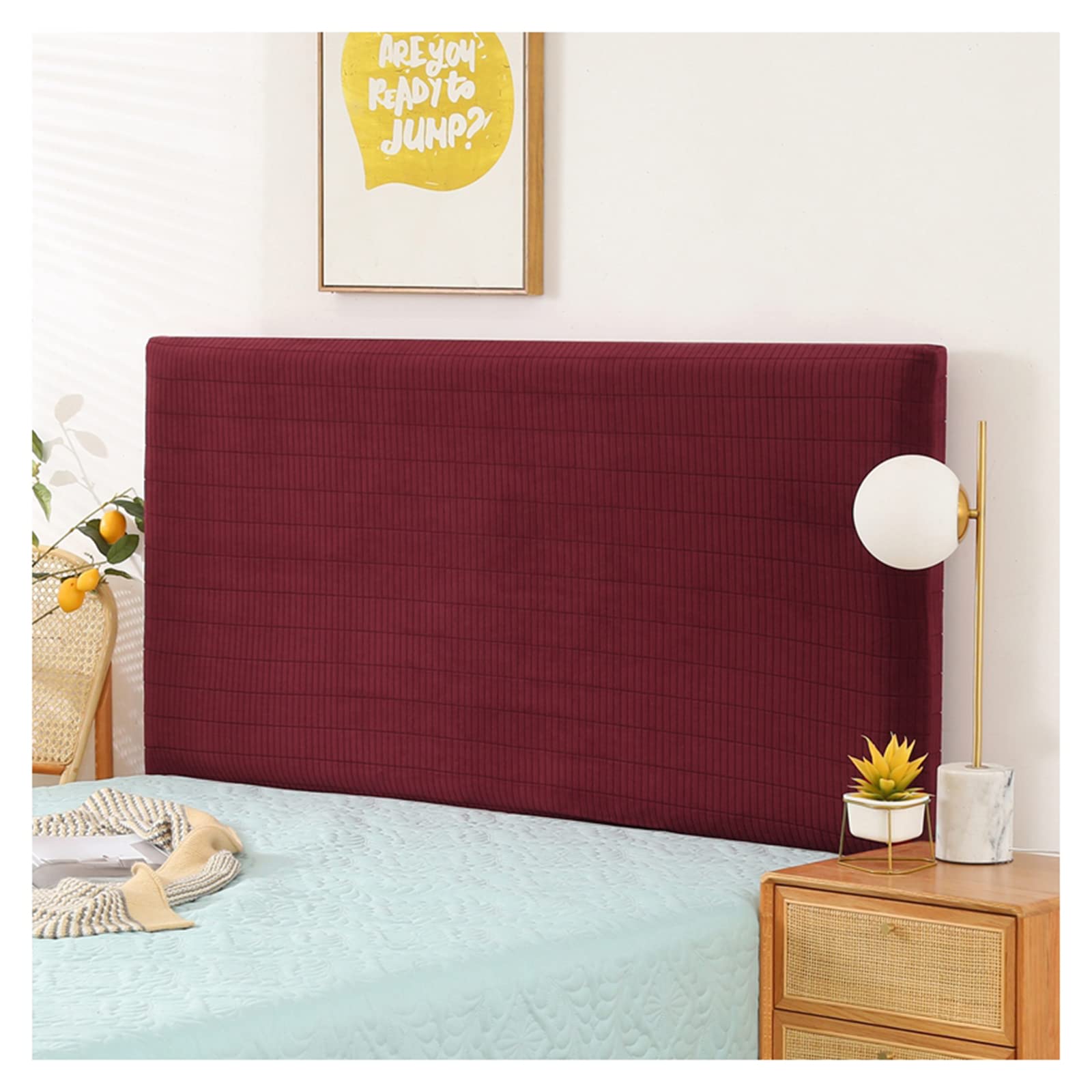Elastic Dustproof Headboard Cover - Modern Stretch Slipcover Protector for Bed (180cm, Burgundy) | Bedroom Decor Upgrade & Dust Protection for Home, Hotel, Dorm