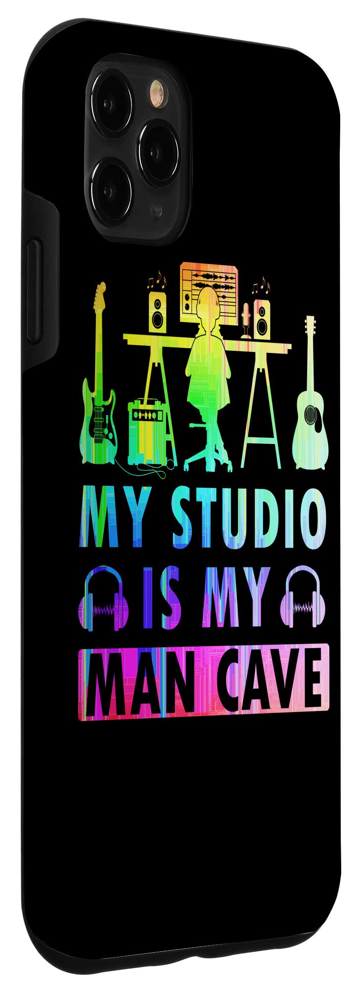 iPhone 11 Pro Max Case - Rainbow Music Producer Design for Studio & Man Cave - Perfect for Beat Makers, DJs & Creative Workspaces
