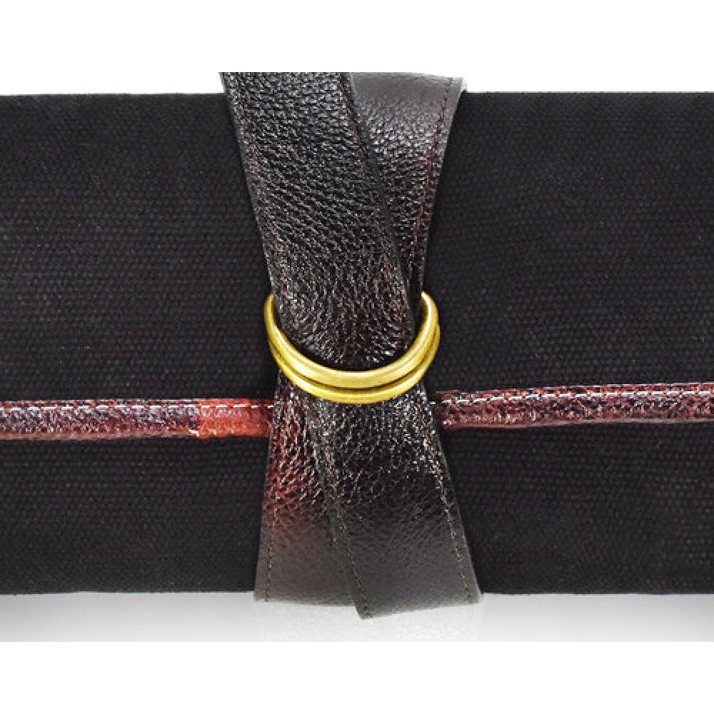Boldric BOCT104 7-Pocket Black Canvas Tactical Knife Holder with DD Hook - Perfect for Outdoor Camping, Hunting & Military Gear Storage