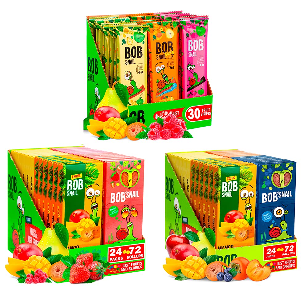BOB SNAIL Healthy Fruit Snacks for Adults & Kids - Organic Dried Fruit Mix with Vitamins - Perfect for School Lunches, Office Snacks & Travel