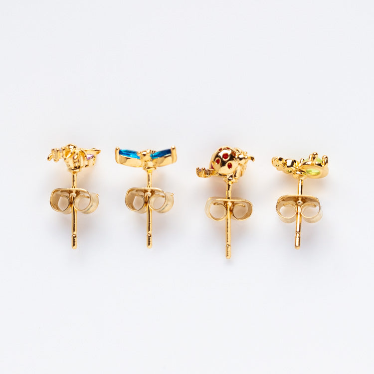 Bug Me Stud Earring Set - Cute Ladybug & Insect Inspired Jewelry for Women & Girls - Perfect for Everyday Wear, Gifts & Special Occasions