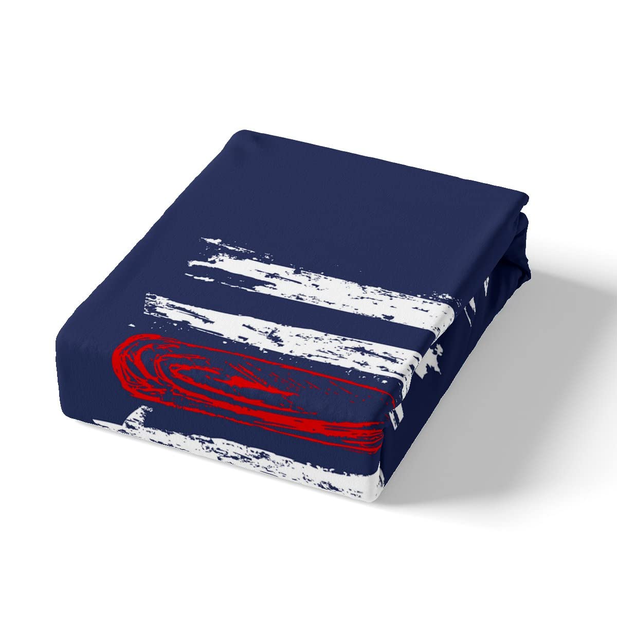 Castle Fairy Baseball Printed Kids Bed Sheets Set - 3 Piece American Flag Sports Theme Twin Size with Deep Pocket Fitted Sheet & Retro Flat Sheet + Pillow Sham - Perfect for Boys' Room Decor, Game Day Themed Bedding, and Sports Lover Gifts