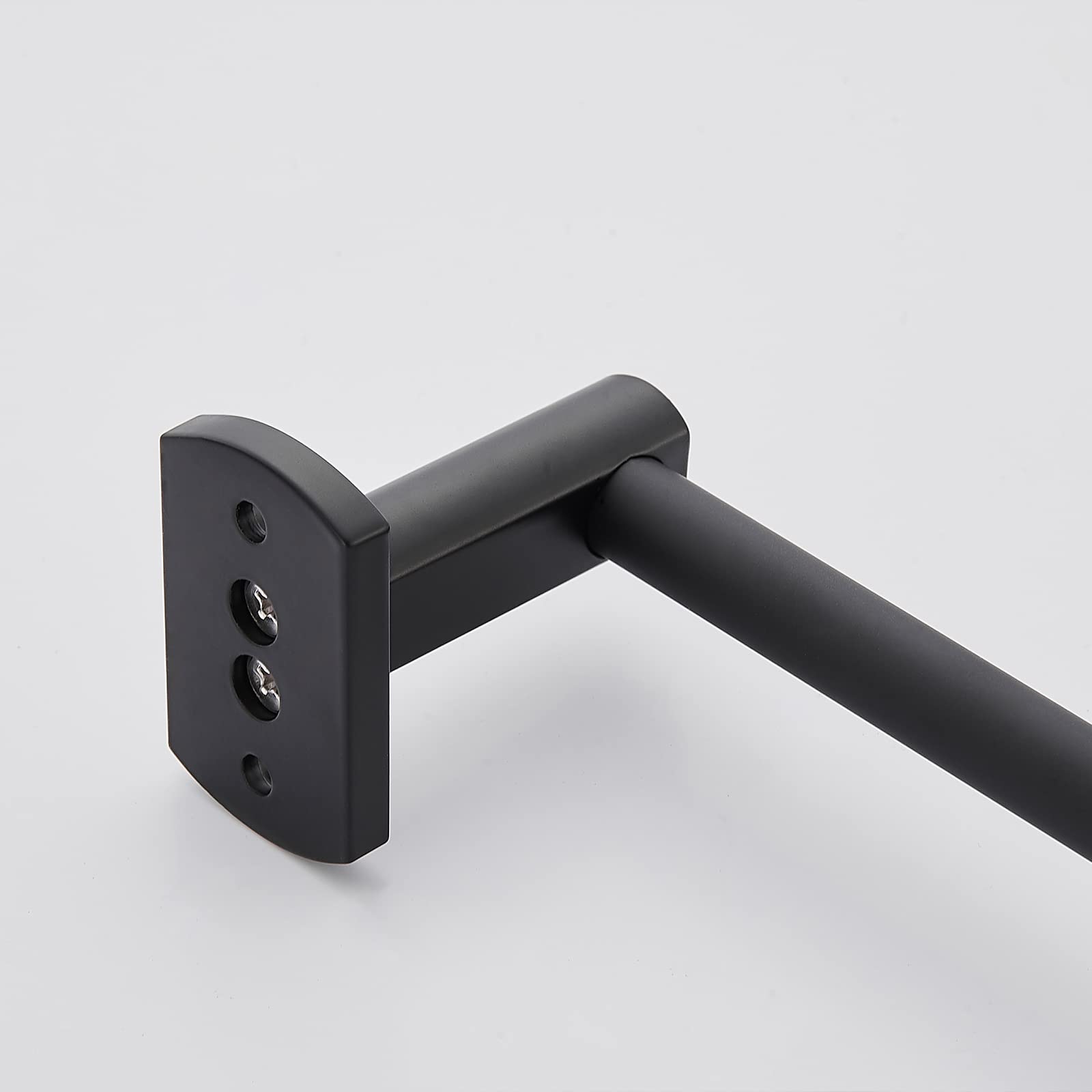 16 Inch Black Towel Bar - Wall Mounted Bathroom Towel Rack for Hand & Kitchen Towels, Durable Stainless Steel Towel Holder with Rustproof Finish - Perfect for Bathroom, Kitchen & Toilet Organization