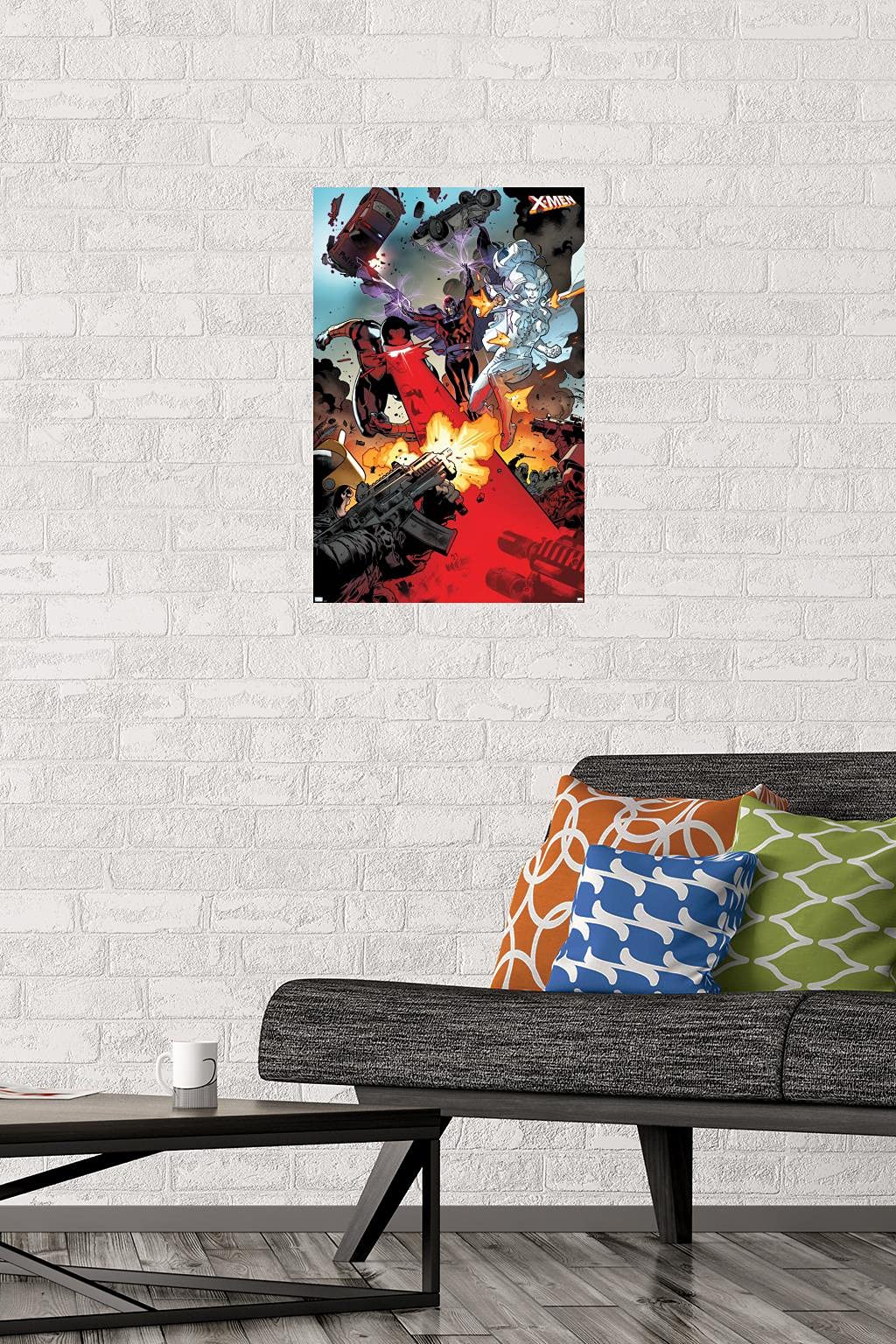 Marvel X-Men Comics Wall Poster Set - Cyclops, Magneto & Emma Frost Premium Art Print 22.4x14.7 Inches with Mounting Kit | Perfect for Home Decor, Game Room & Comic Book Lover Gifts