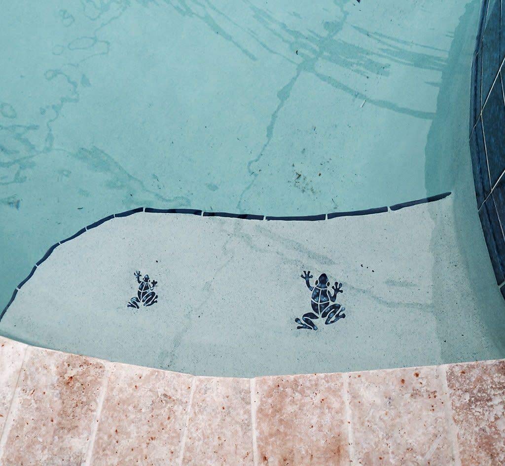 Small Frog Ceramic Swimming Pool Mosaic Tile - 6 Inch Olive Green Decorative Tile for Pools, Bathrooms & Outdoor Decor