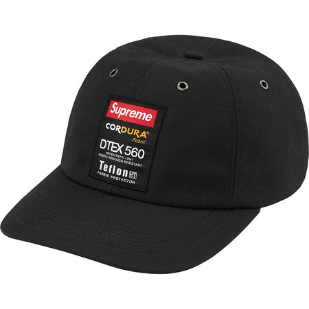 Supreme Cordura 6-Panel Teflon-Coated Black Baseball Cap - Durable & Water-Resistant for Outdoor Activities, Sports & Streetwear Fashion