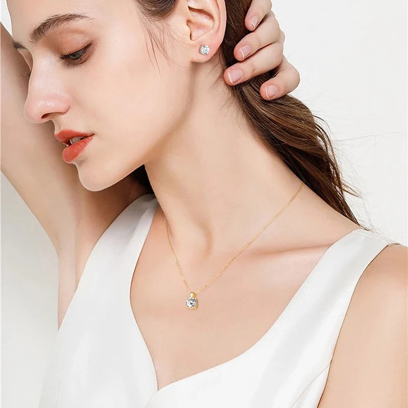 Diamond Jewelry Set for Women - Elegant Diamond Necklace, Earrings & Ring Gift Set | Perfect for Weddings, Anniversaries & Special Occasions