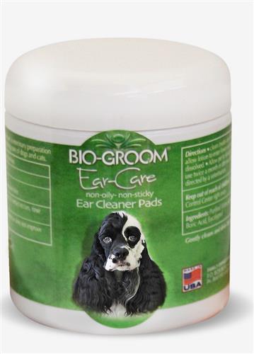 Bio Groom Medicated Ear Cleaner Pads for Dogs & Cats - 25 Count | Gentle Ear Cleaning Solution for Pets | Perfect for Routine Ear Care & Infection Prevention