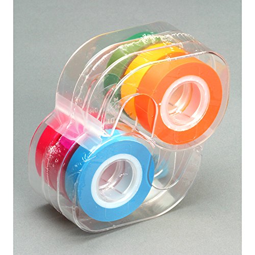 Removable Highlighter Tape - 6 Fluorescent Colors (Yellow, Pink, Green, Blue, Orange, Purple) - Lee19188 by Lee Products Company - Perfect for Bookmarking, Note-Taking & Organizing Documents