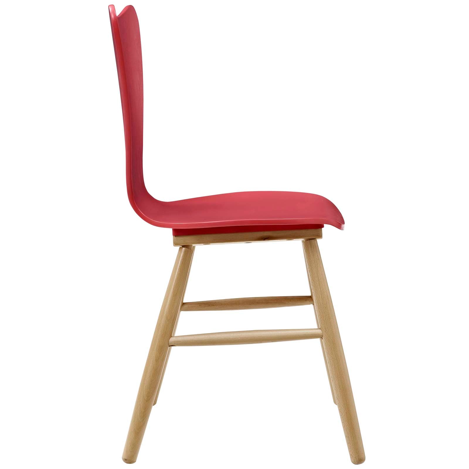 Modern Cascade Dining Chairs Set of 4 - Mid Century Wooden Kitchen Chairs with Upholstered Seats - Perfect for Dining Room, Kitchen, Breakfast Nook & Home Decor