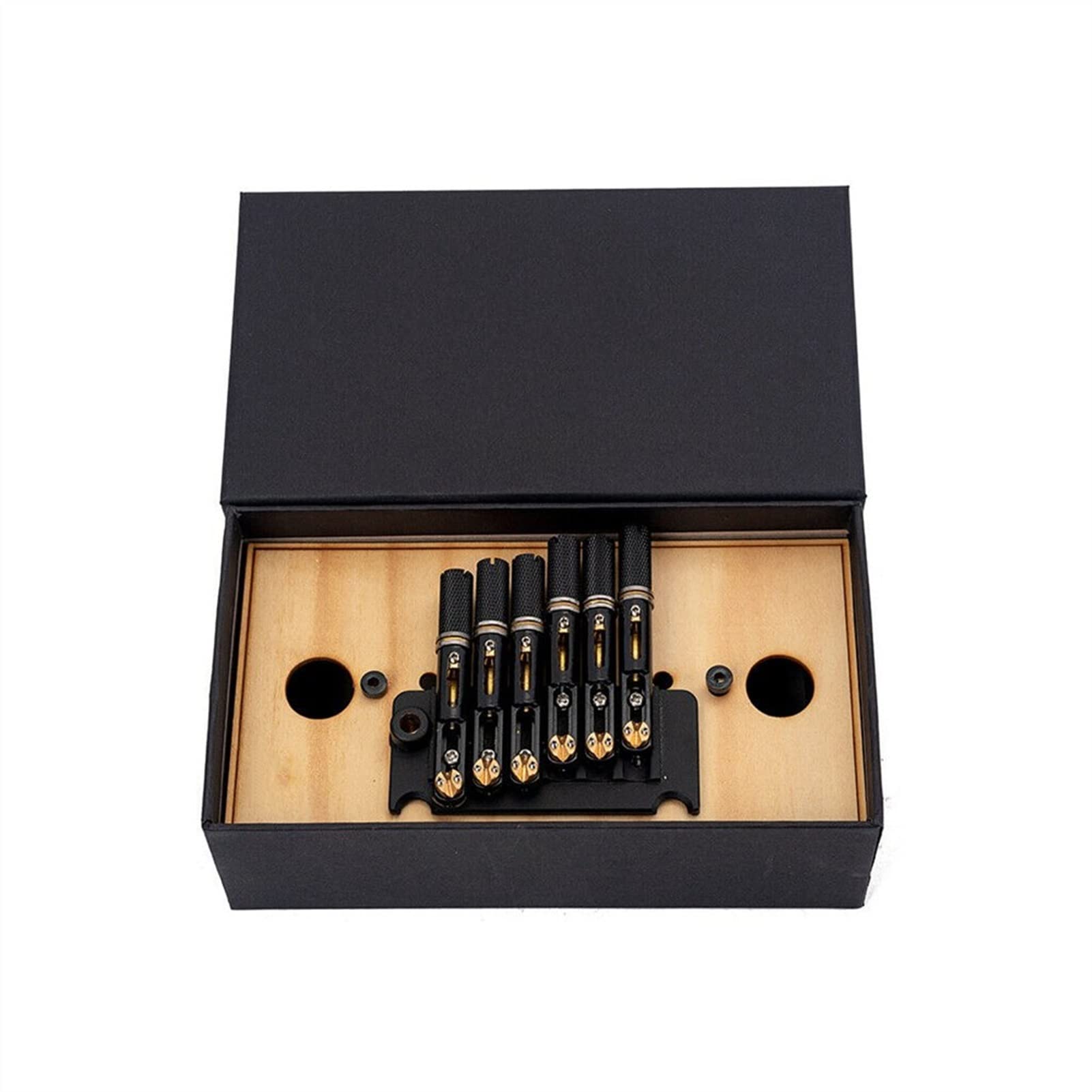 6-String Headless Guitar Fanned Fret Tremolo Bridge System - Black | Perfect for Extended Range & Multi-Scale Guitars | Ideal for Metal, Jazz & Progressive Rock Players