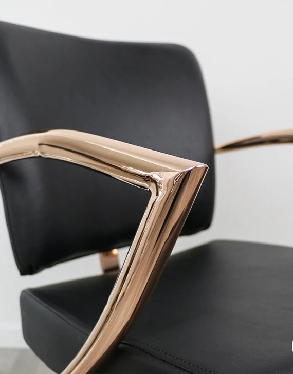 Luxury Manhattan Rose Gold Salon Chair - Adjustable Hydraulic Styling Chair for Hairdressers & Beauty Salons | Perfect for Haircuts, Coloring, and Styling Services