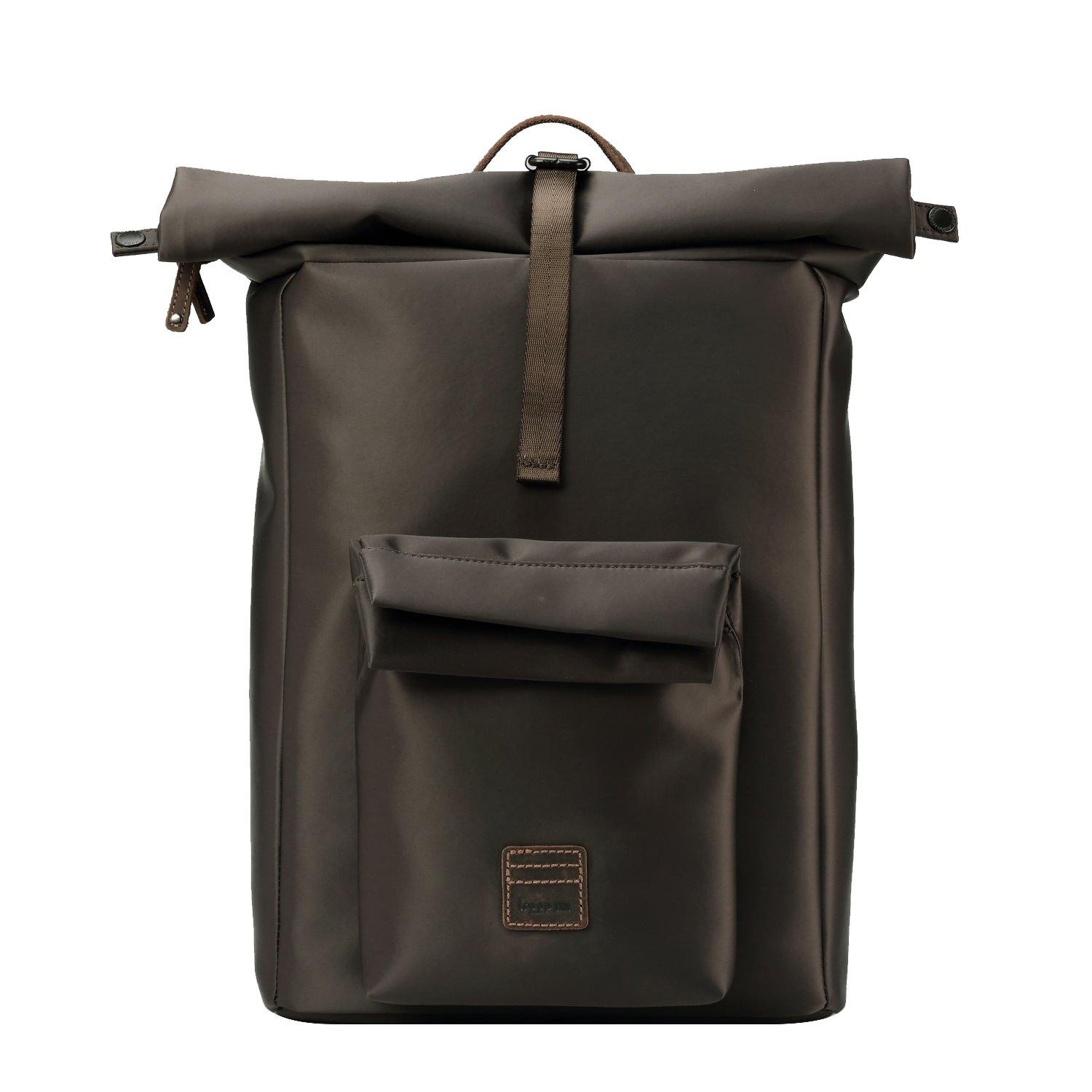 TRP0523 Troop London Heritage Nylon Roll Top Backpack - Waterproof Laptop Backpack for Men & Women, 15.6 Inch Laptop Compartment - Perfect for Travel, Work, School & Outdoor Adventures