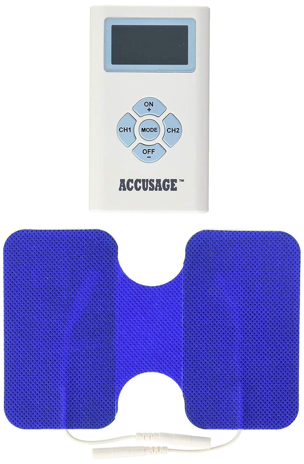 Accusage Plus EMS Electric Muscle Stimulator - Wireless Remote Control Pain Relief & Massage Device for Back, Neck, Shoulder & Leg Pain - Home & Office Use