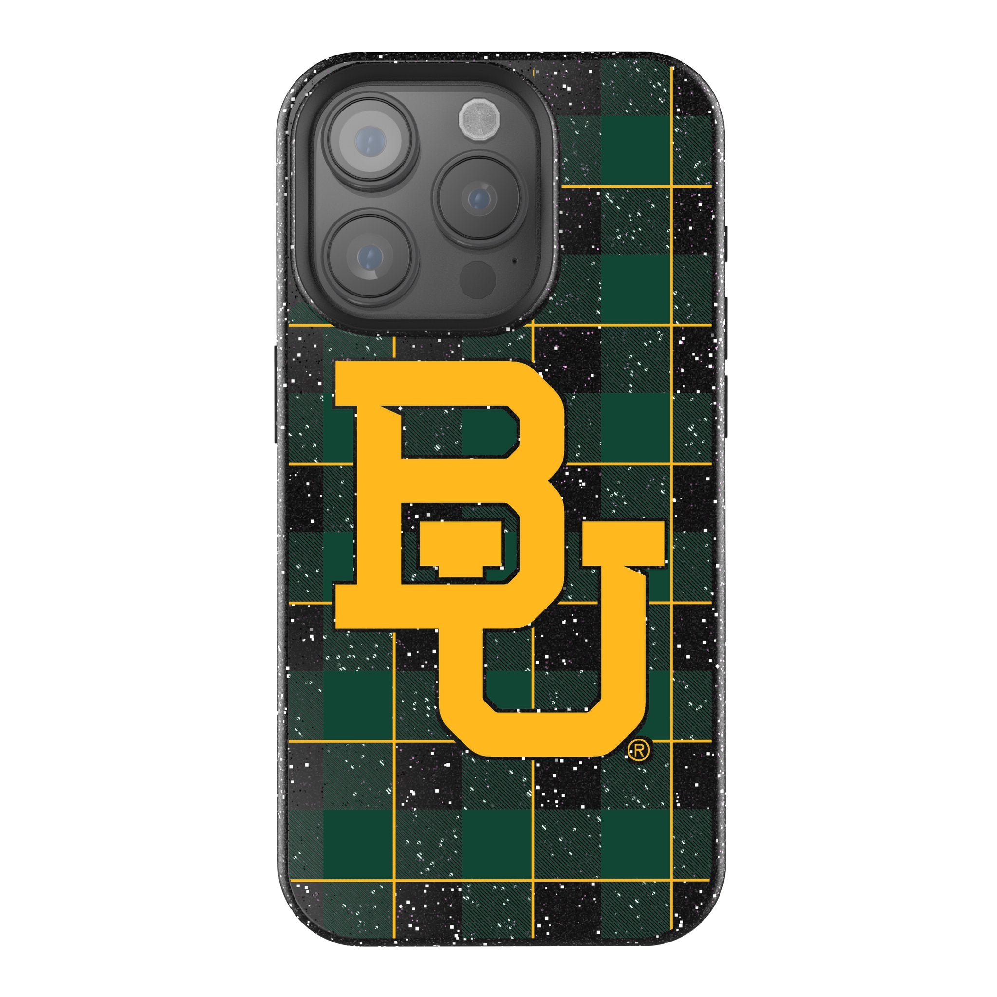 Baylor University Bears Plaid Rhinestone Phone Case - Stylish & Protective Cover for iPhone & Samsung - Perfect for Game Day & School Spirit