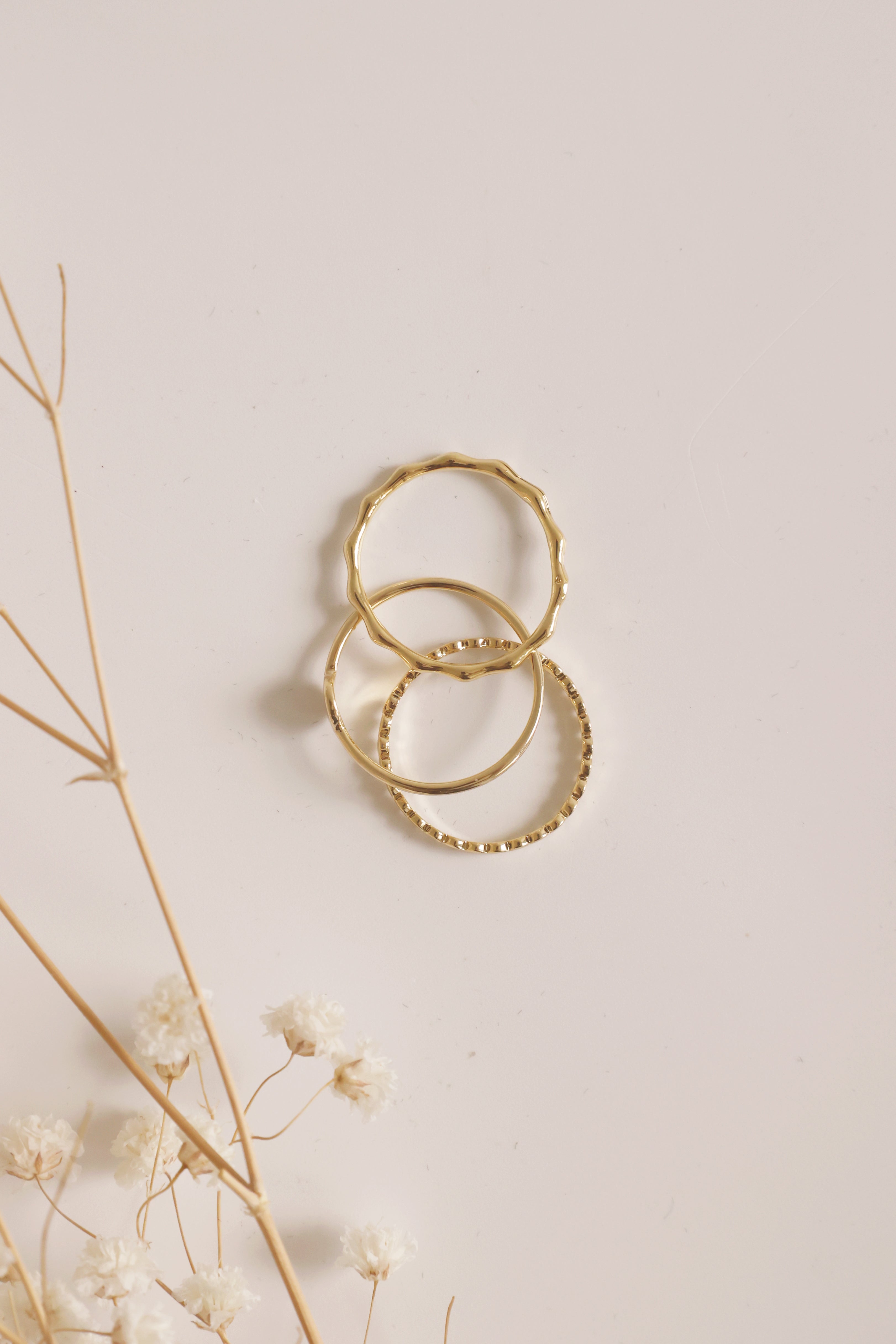 Ava 3-Piece Ring Set for Women - Elegant Stackable Rings for Everyday Wear, Gift Giving & Special Occasions