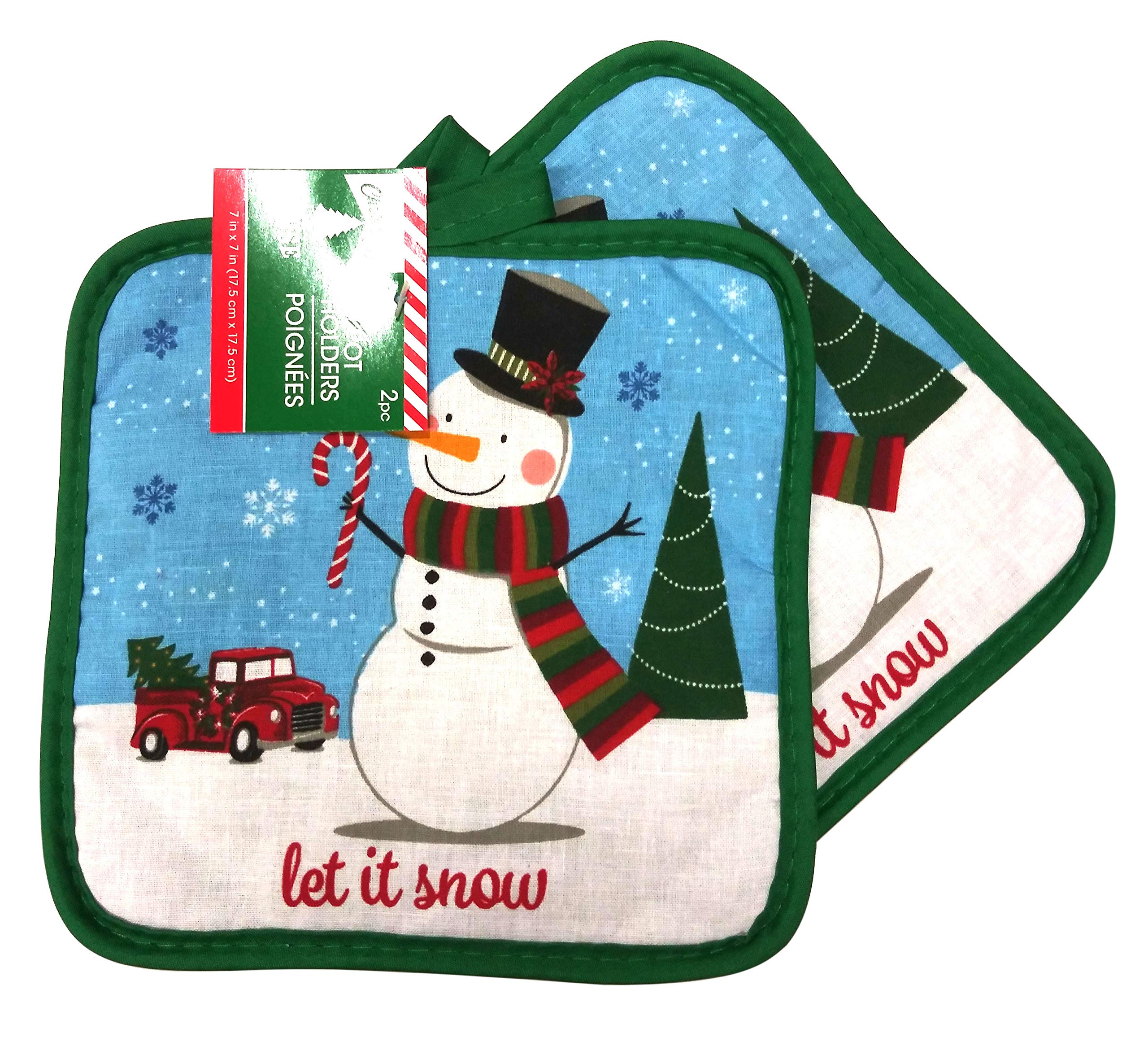 Christmas Holiday Baking Kitchen Linen Set (6 Piece) - 2 Kitchen Towels, 2 Pot Holders, 1 Oven Mitt, 1 Magnetic Dry Erase Recipe Planner - Perfect for Holiday Cooking, Baking & Kitchen Organization