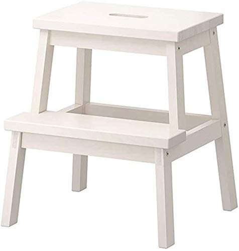 2-Step Wooden Climbing Stool for Indoor Use - Foldable Ladder Stool, Mobile Step Stool with Wide Platform - Perfect for Home, Kitchen, Bathroom & Garden Access