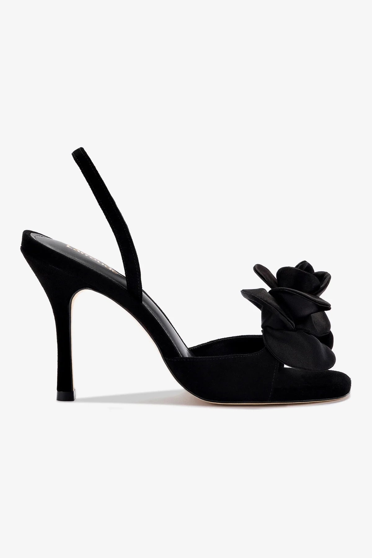 Salma Women's Black Suede & Satin Sandals - Comfortable Summer Casual Shoes for Beach, Vacation & Outdoor Wear