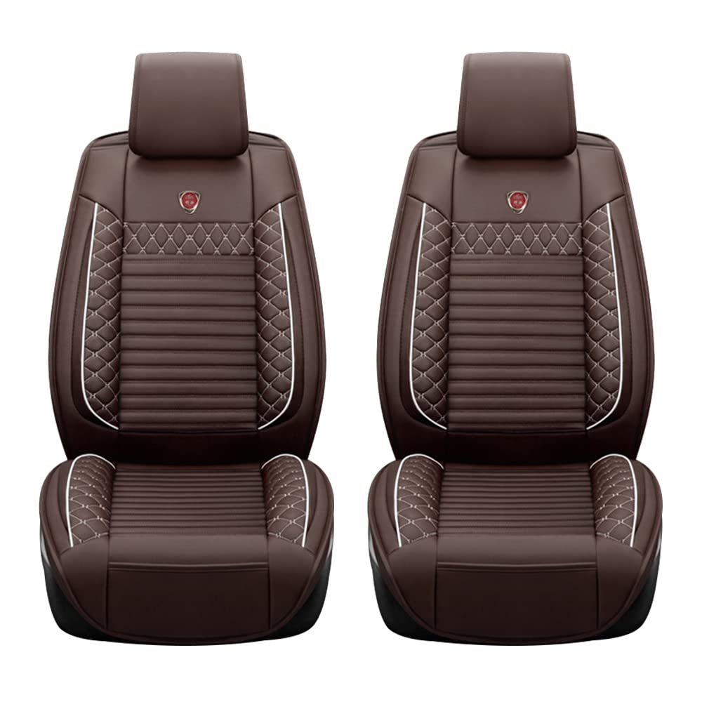 Jialuode Waterproof Leatheratte Front Car Seat Covers for Infiniti M56x 2011-2013 - 2PCS Coffee Auto Seat Protectors | Perfect for Daily Commute & Road Trips