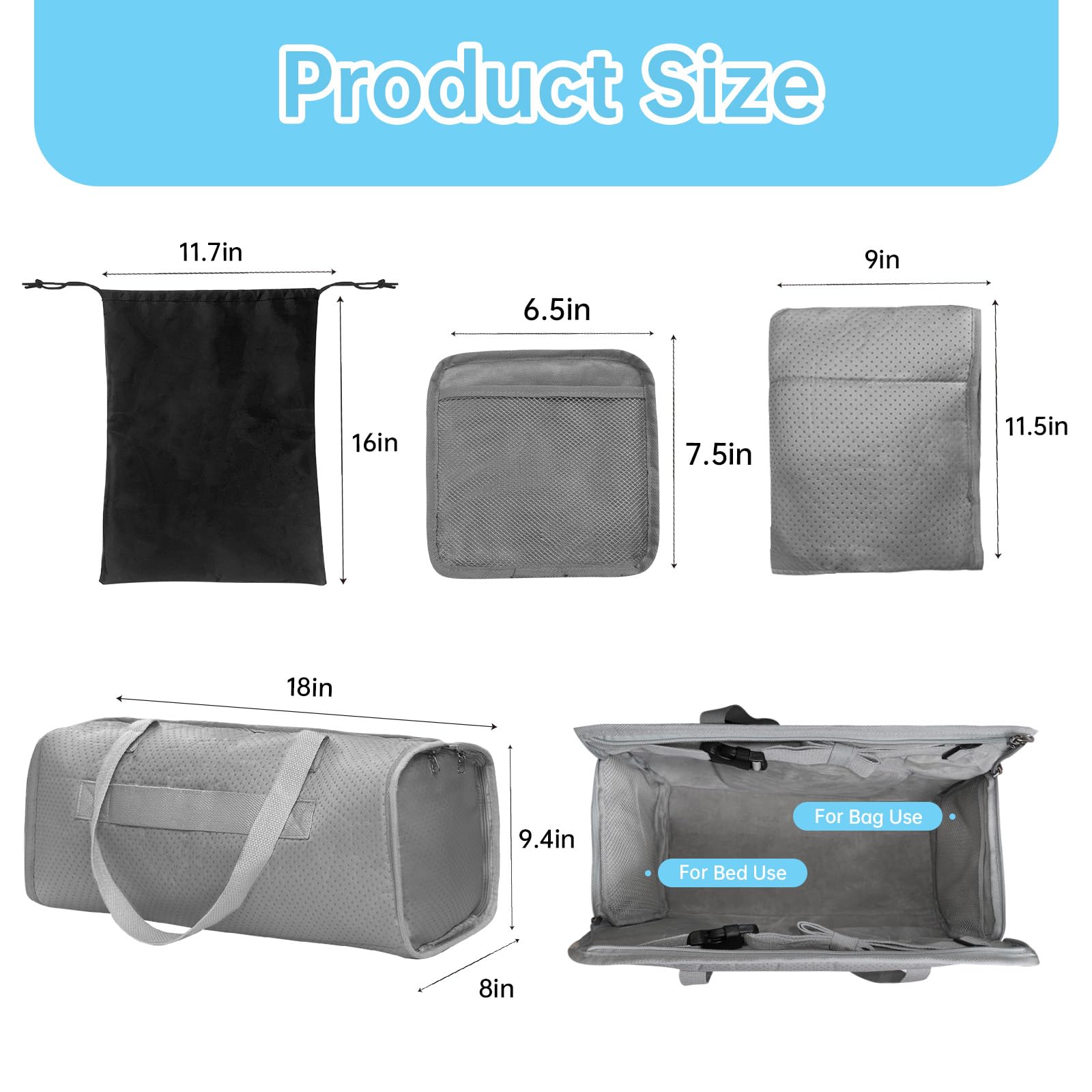 **2-in-1 Toddler Airplane Bed & Travel Bag – Portable Kids Plane Seat Extender & Baby Flight Essentials Footrest – Must-Have Carry-On Duffel for Women, Gym, Hospital & Weekender (Grey) – Perfect for Long Flights, Travel Comfort & On-the-Go Convenience**