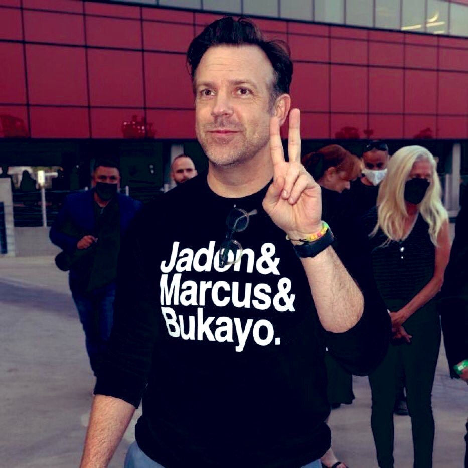 Black Jason Sudeikis Shirt - Jadon, Marcus & Bukayo Style | Trendy Celebrity-Inspired T-Shirt for Casual Wear & Fan Merchandise