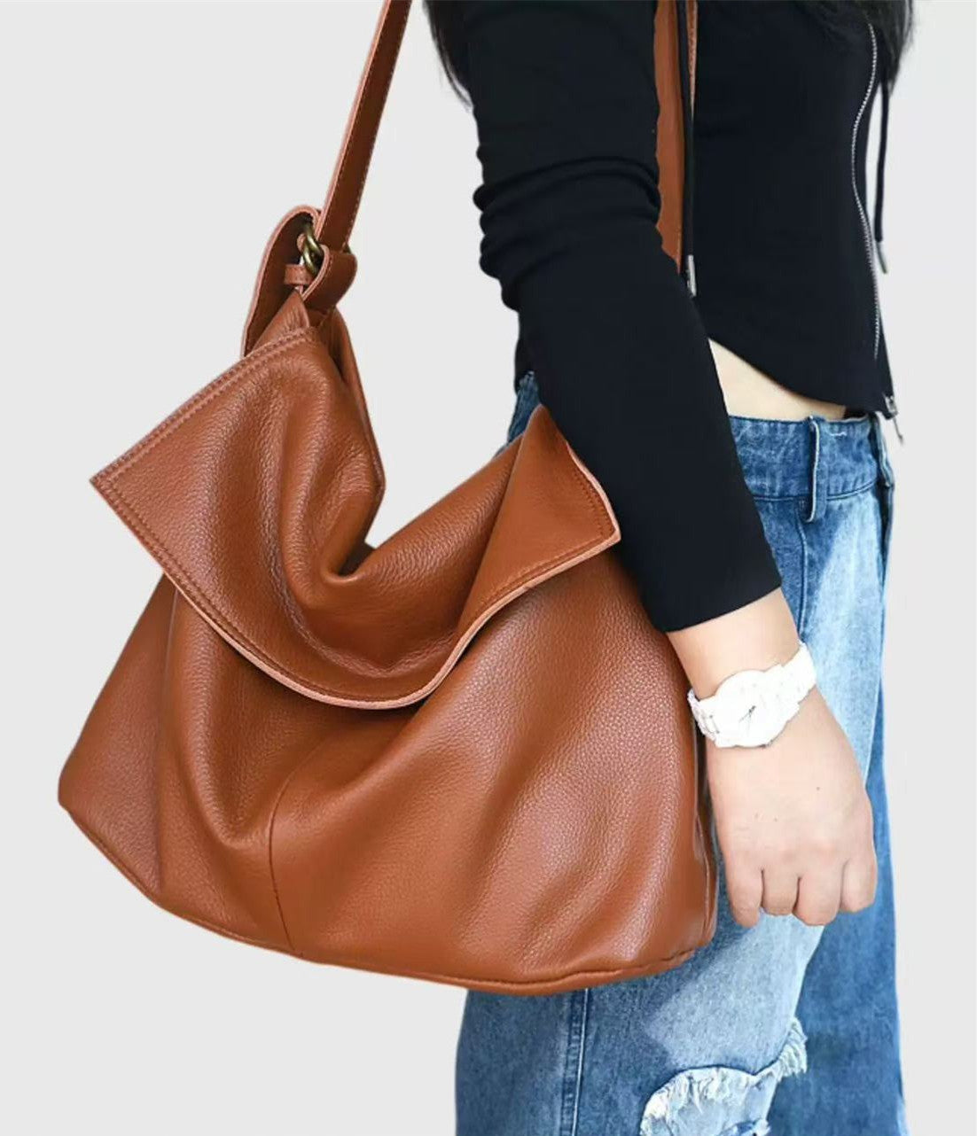 Soft Flap Shoulder Crossbody Bag for Women - Stylish & Lightweight Purse for Everyday Use, Work, and Travel