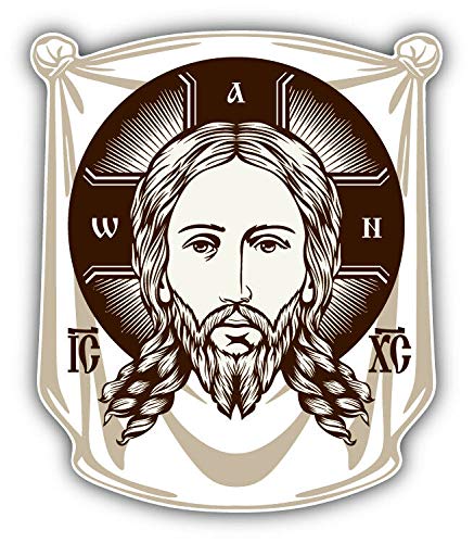 5 Inch Jesus Face Vinyl Magnet - Orthodox Church Icon Religious Car Bumper Sticker for Trucks & Vehicles - Perfect for Faithful Commuters & Christian Auto Decor
