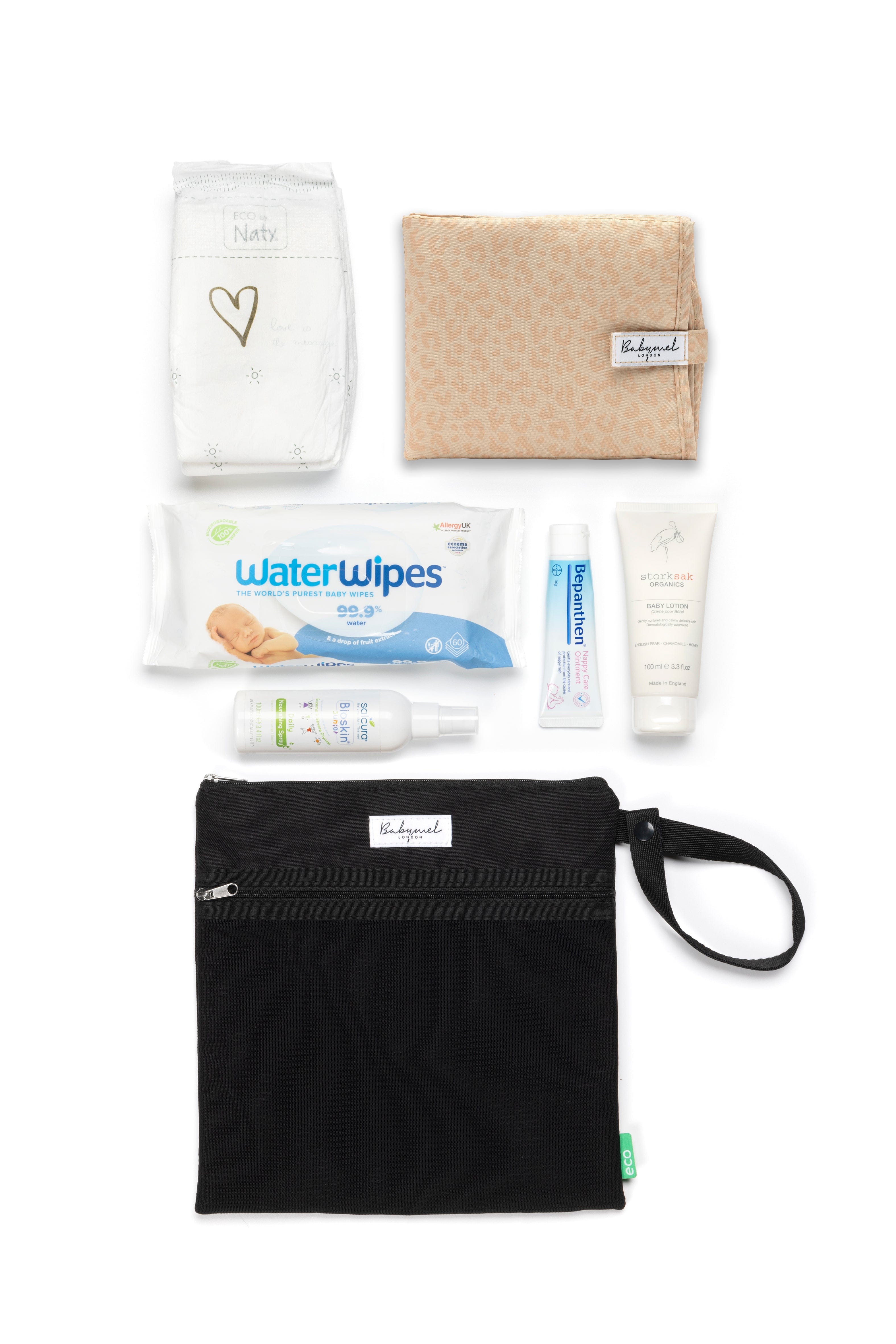 Babymel Eco-Friendly Wet Bag & Change Pouch Set for Baby Diapers, Swimsuits, and Clothes - Perfect for Travel, Daycare, and Beach Outings