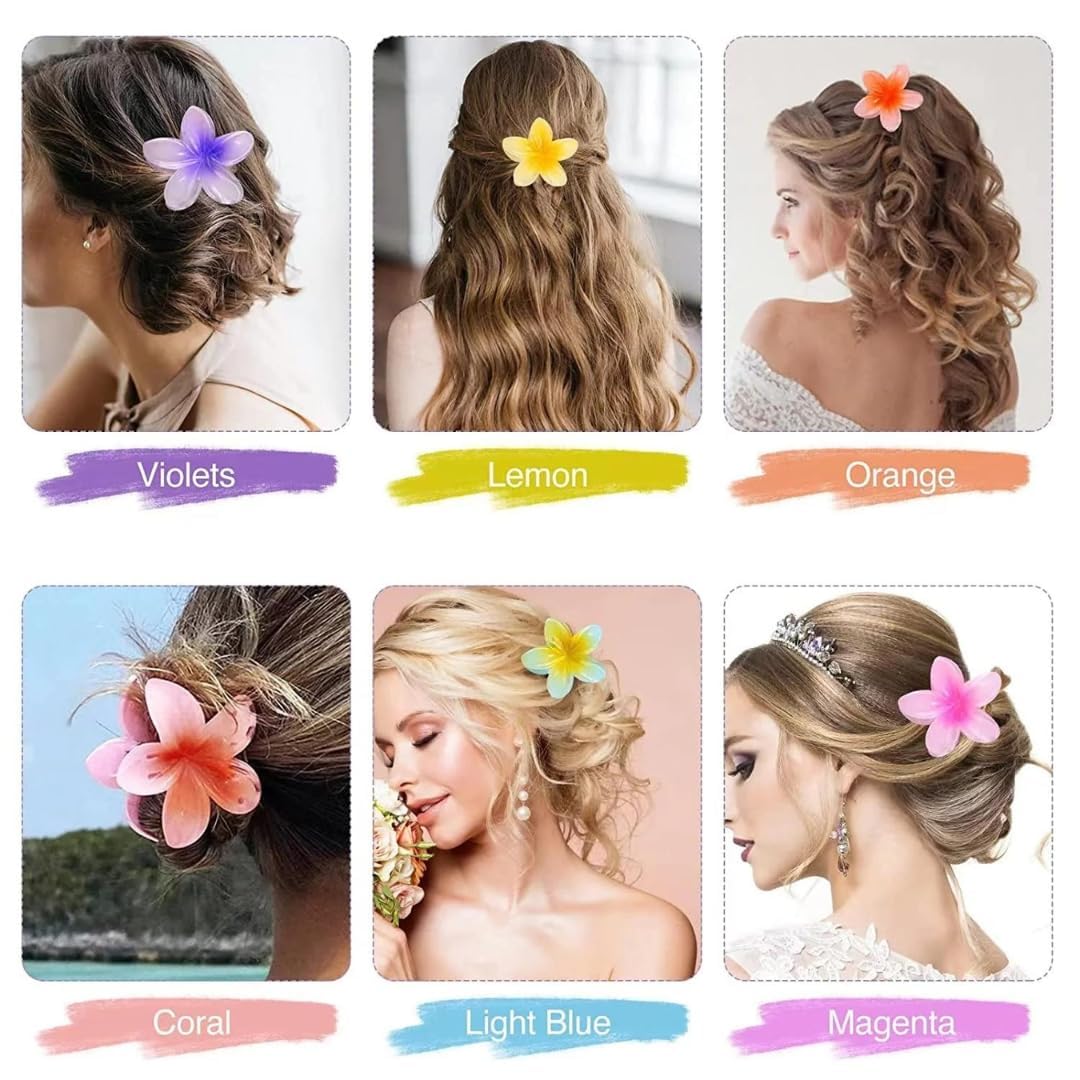 Haiccell 6-Piece Korean Flower Claw Clip Set for Women - Stylish Floral Hair Clips, Cute Hair Accessories for Women and Girls | Perfect for Parties, Weddings and Everyday Hairstyles