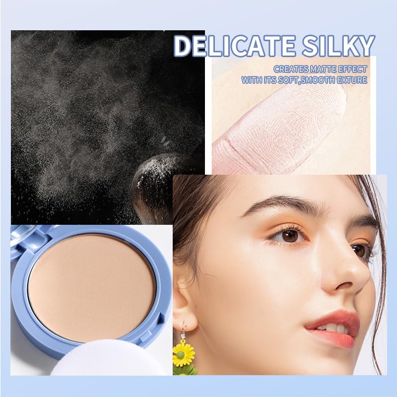 Oil Control Pressed Face Powder - Matte & Smooth Translucent Setting Powder | Waterproof, Long-Lasting Makeup Finishing Powder | Cruelty-Free (02 Natural) | Perfect for Oily Skin & All-Day Wear | Ideal for Daily Makeup, Touch-Ups & Photo Shoots