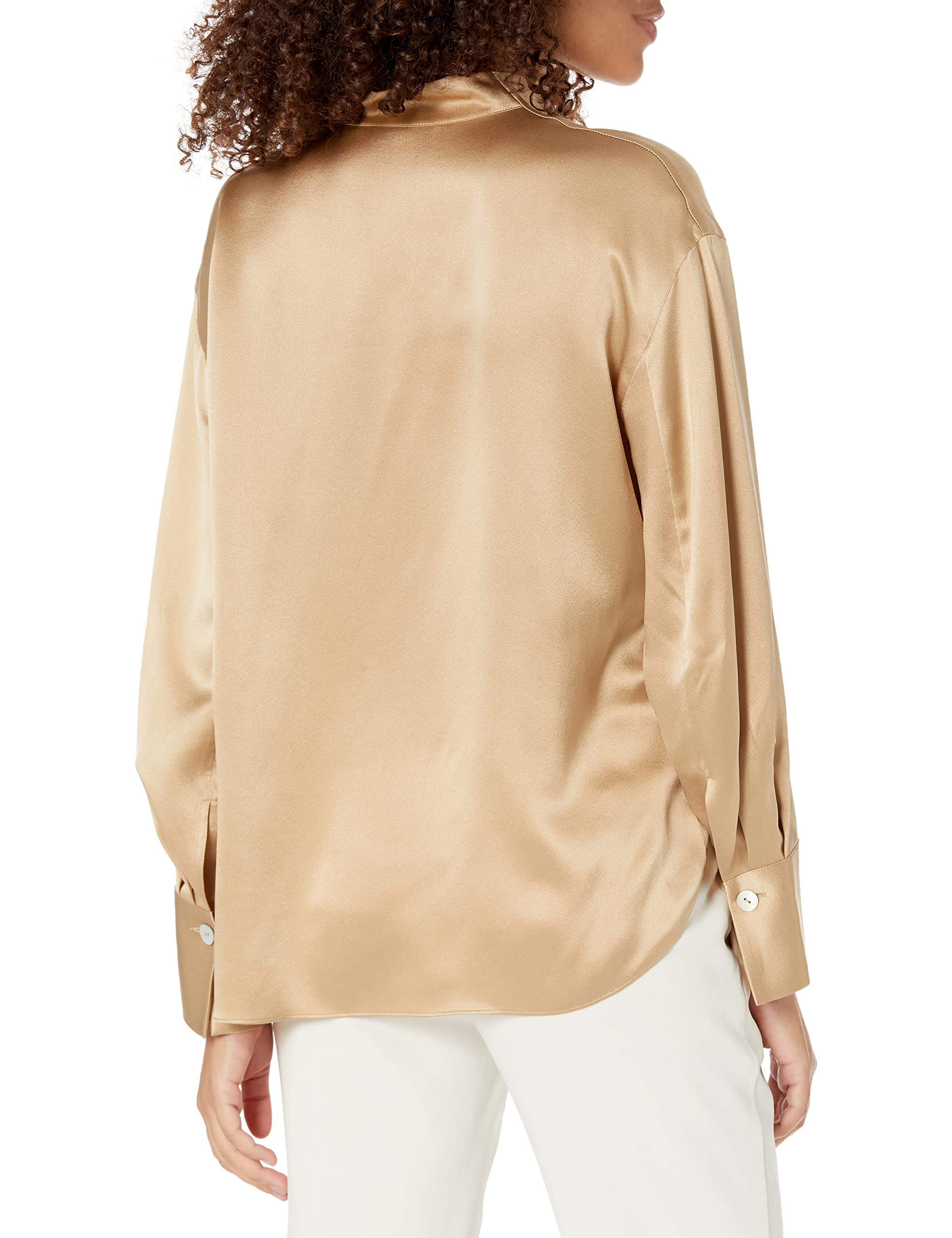 Vince Women's Long Sleeve Slit Neck Blouse - Elegant Work Shirt for Office & Business Casual Wear | Comfortable Stretch Fabric for Professional Women