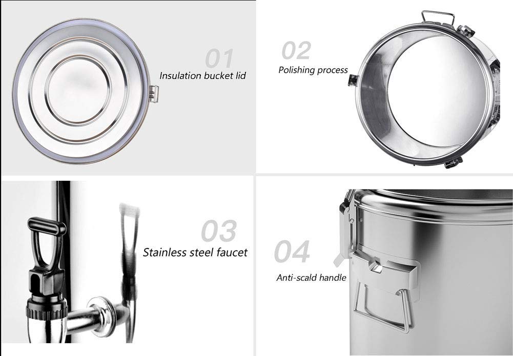 Stainless Steel 10L Mulled Wine Kettle & Hot Drink Dispenser - Electric Tea Maker, Thermos, Hot Water Dispenser for Buffet, Party & Home Use - Perfect for Serving Warm Beverages at Events, Gatherings & Daily Tea Time