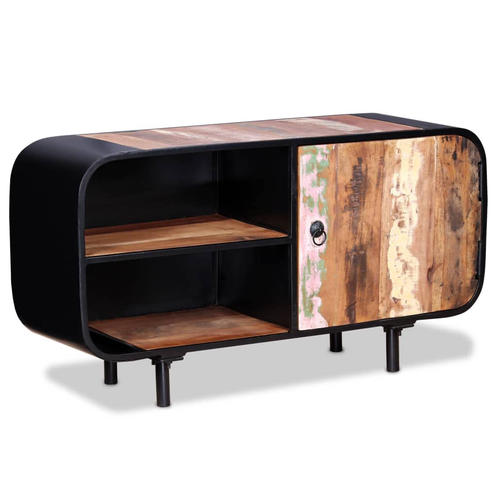 Modern TV Stand with Monitor Riser & Hi-Fi Storage - 35.4