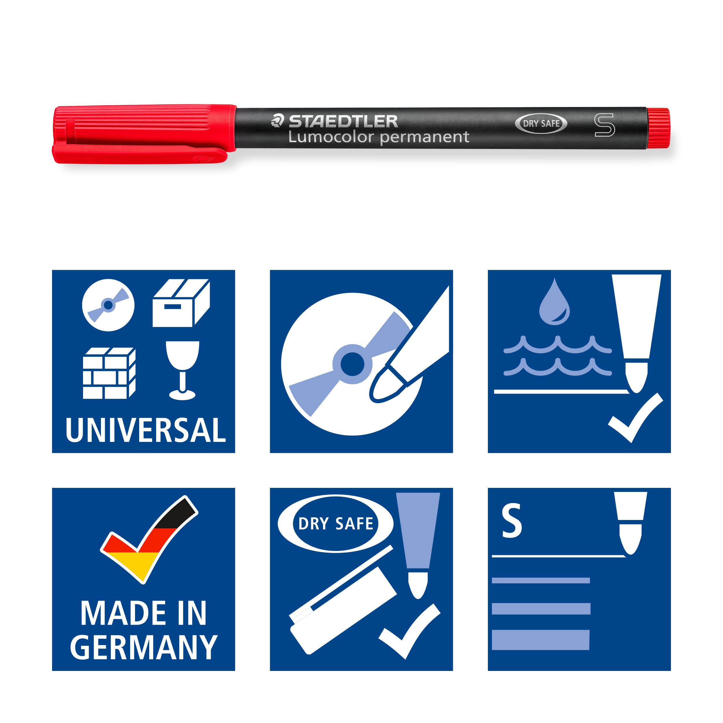 **Staedtler 313-3 Lumocolor Universal Permanent Superfine Pens - Blue, Pack of 10 (313-3 VE) - Ideal for Art, Calligraphy, and Office Use**
