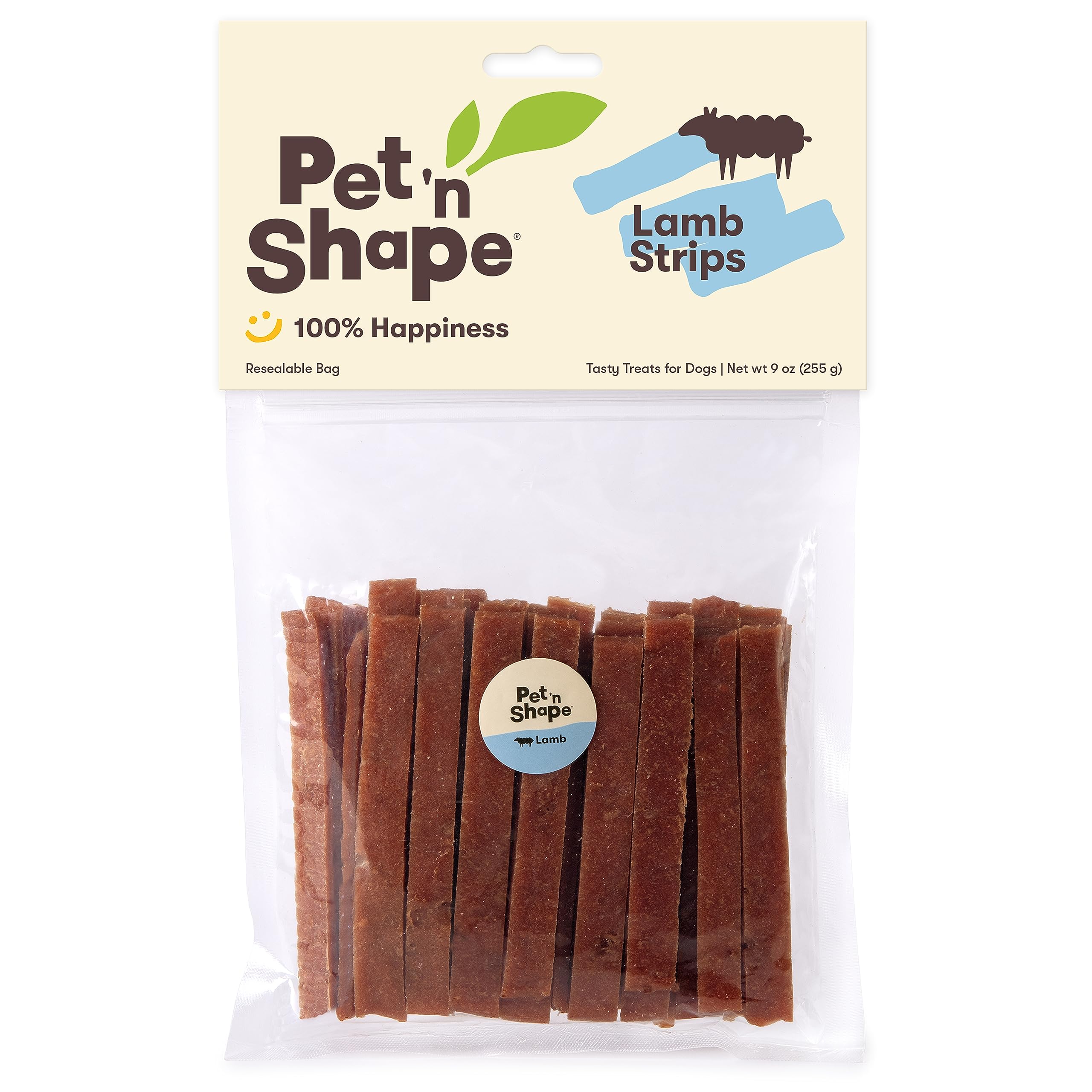 Premium Lamb Jerky Dog Treats by Pet 'n Shape - 9oz Natural Protein Snacks for Training & Rewarding Pets - Perfect for Outdoor Adventures and Daily Treats