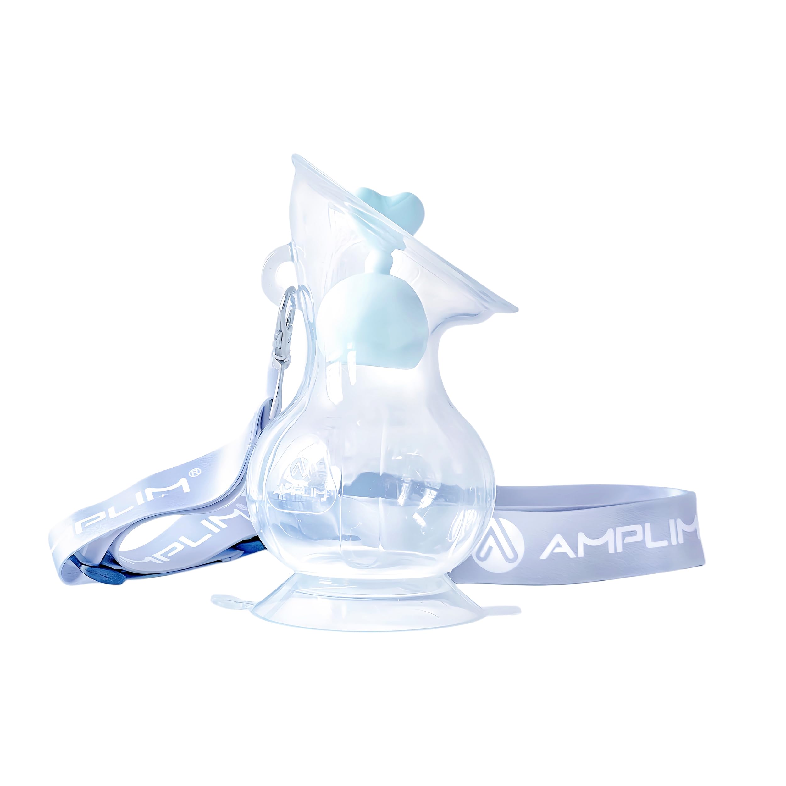 Amplim Gen 3 Manual Breast Pump - 5oz Food Grade Silicone Milk Collector for Nursing Moms with Stopper & Lanyard - Essential Baby Registry Gift for Newborns & Infants (Blue Green) - Perfect for Travel, Work & On-the-Go Breastfeeding