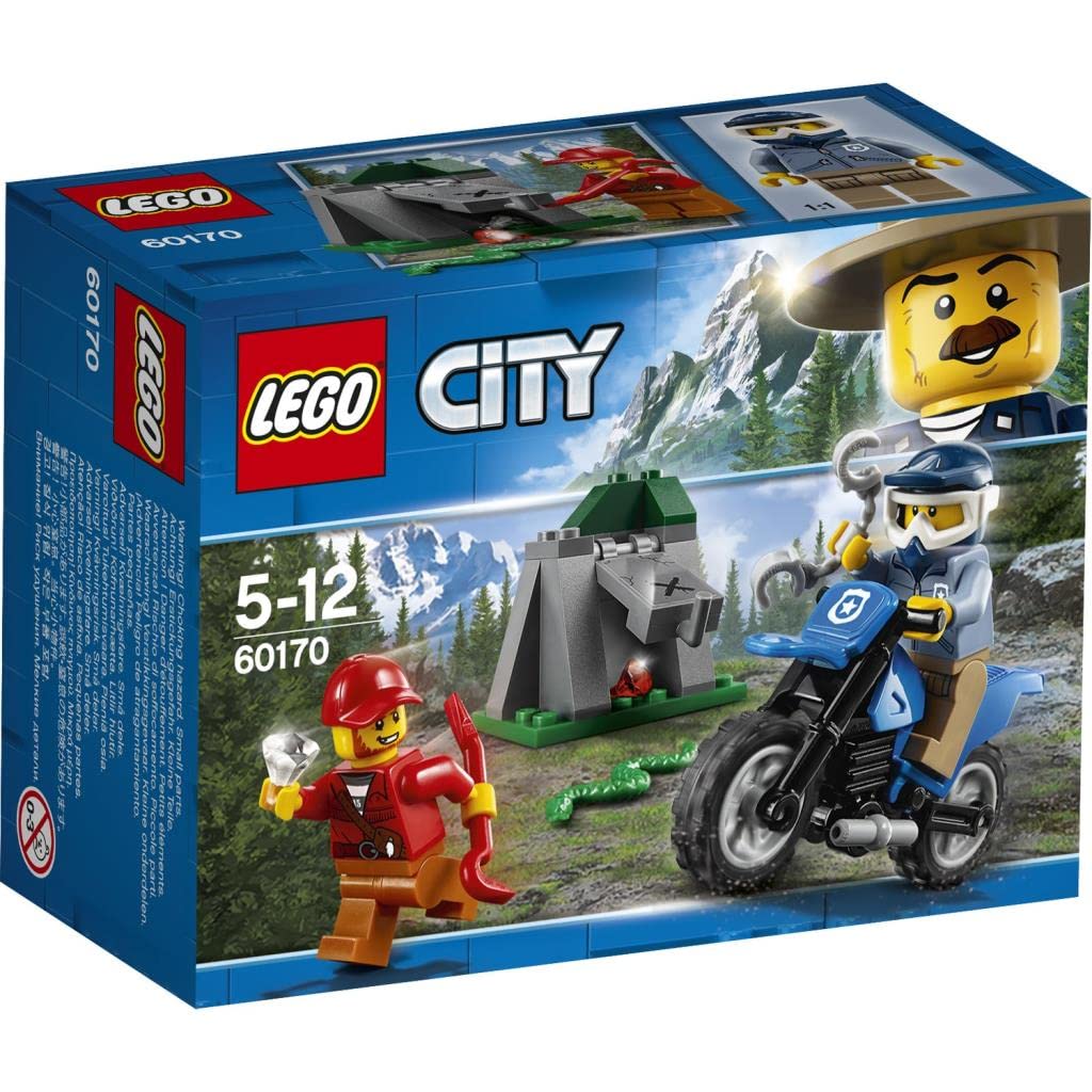 LEGO City Motorcycle Chase Building Toy Set 60170 - Off-Road Adventure Construction Kit for Kids - Perfect for Imaginative Play and Action Scenes