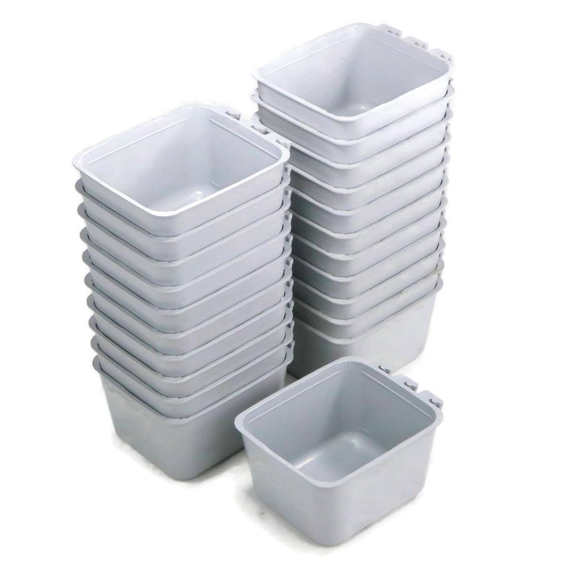 Durable Plastic Gray Cage Bowls - 12-Pack for Farm Animals & Pets | Feeding & Watering Solution