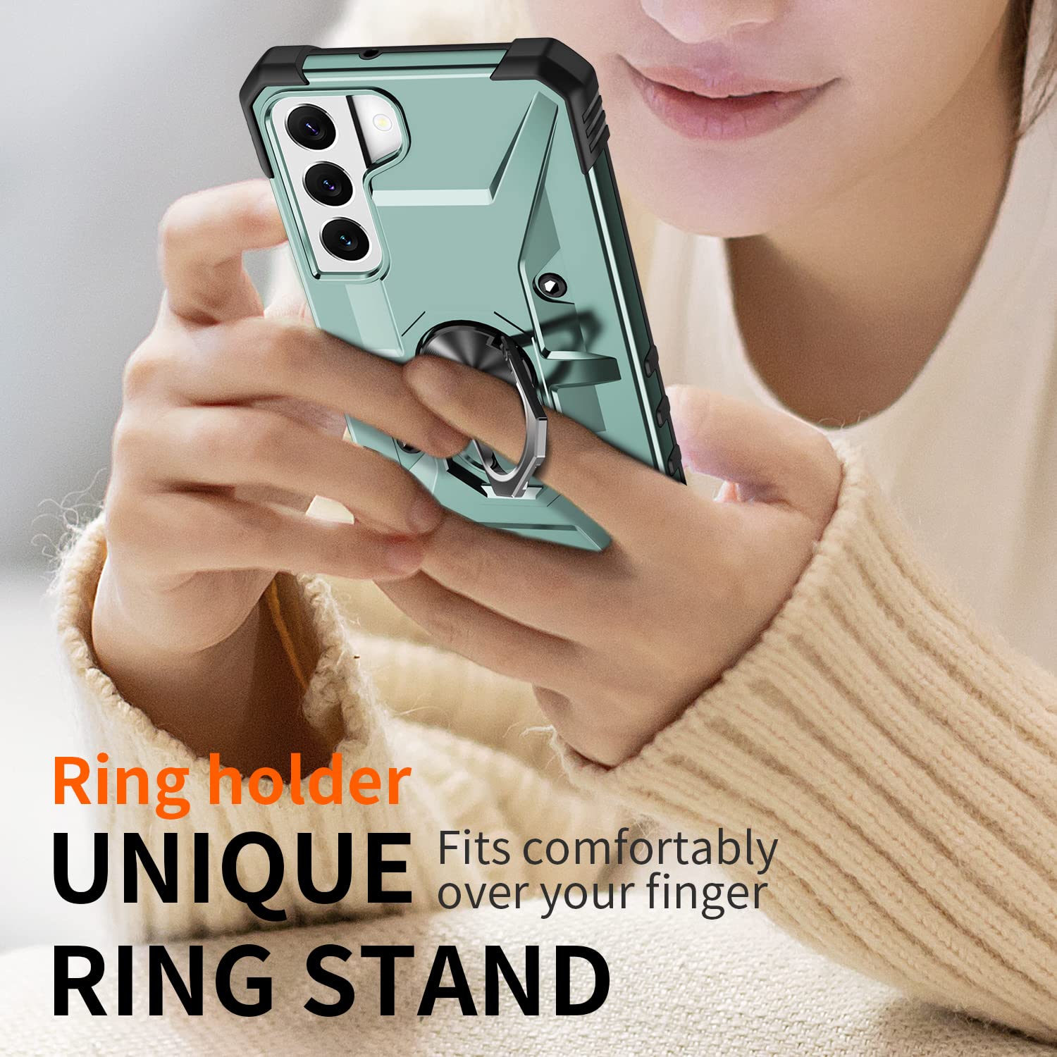 **Military Grade Shockproof Protective Case for Samsung Galaxy S21+ with Kickstand & Magnetic Holder - Drop Proof, Durable Phone Cover (Blue) - Perfect for Outdoor, Travel & Daily Use**