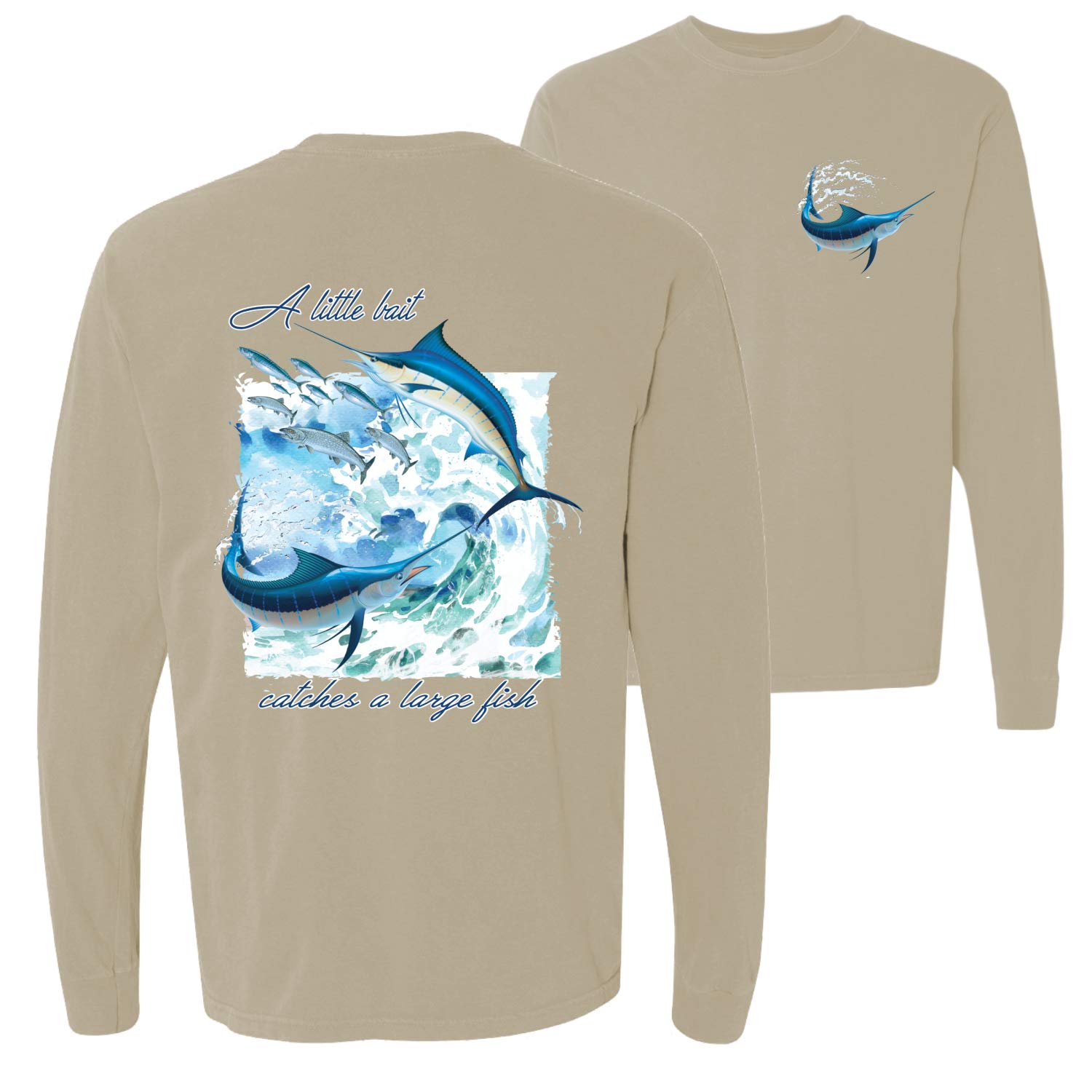 Premium Garment-Dyed Long Sleeve T-Shirt for Swordfish Fishing - Comfortable & Durable Fishing Shirt for Men - Perfect for Deep Sea Fishing & Outdoor Adventures