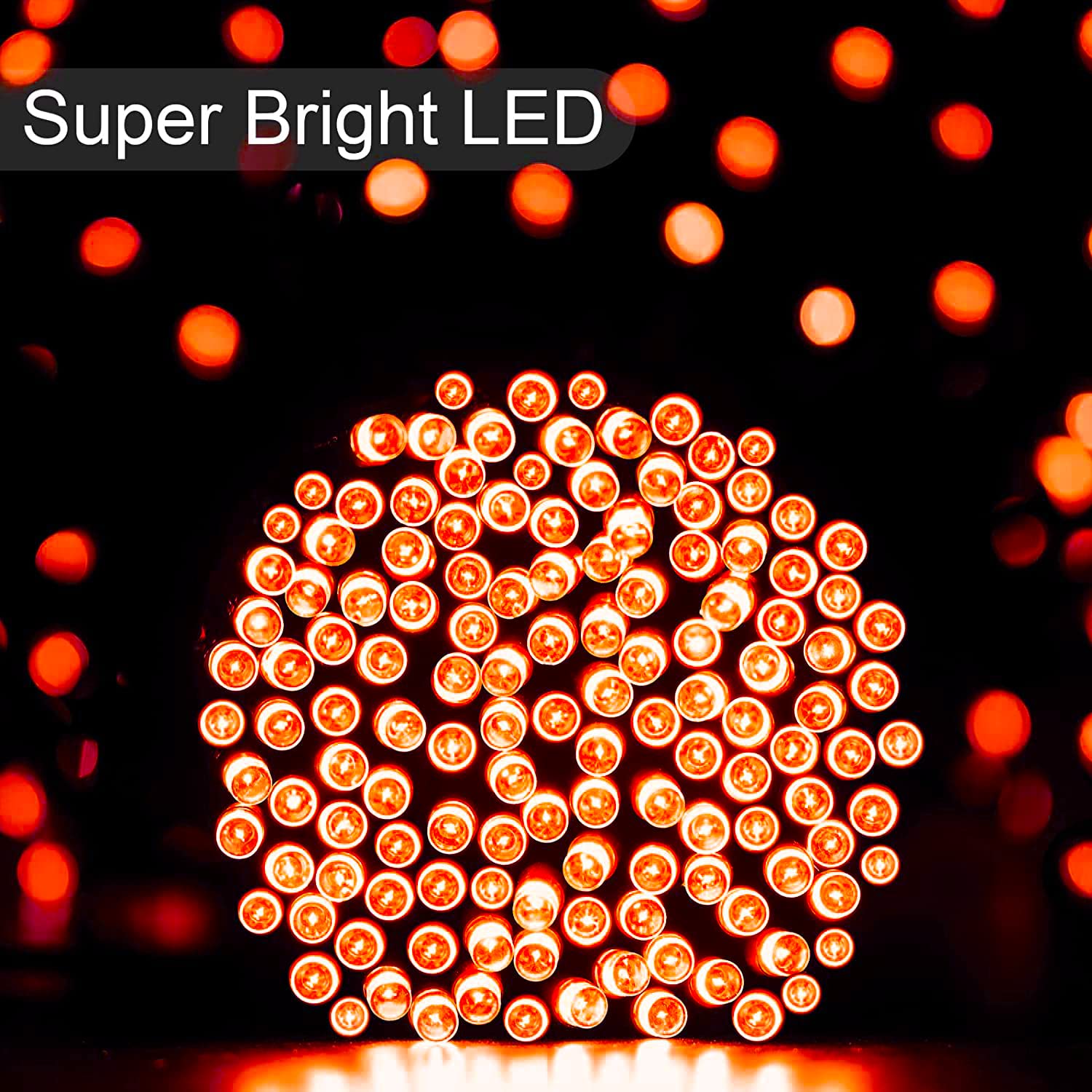 200 LED Orange Solar String Lights - 2 Pack (75.5Ft Each) - 8 Lighting Modes for Outdoor Halloween, Christmas, Thanksgiving & Fall Decorations - Perfect for Yard, Tree, Patio & Garden Party Lighting